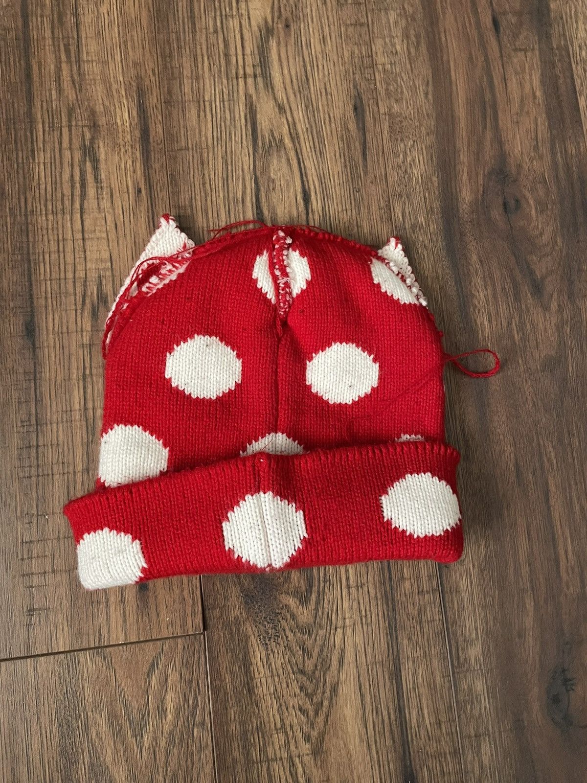 Charles Jeffrey LOVERBOY Red and White LoverBoy beanie Size 28 - 3 Thumbnail