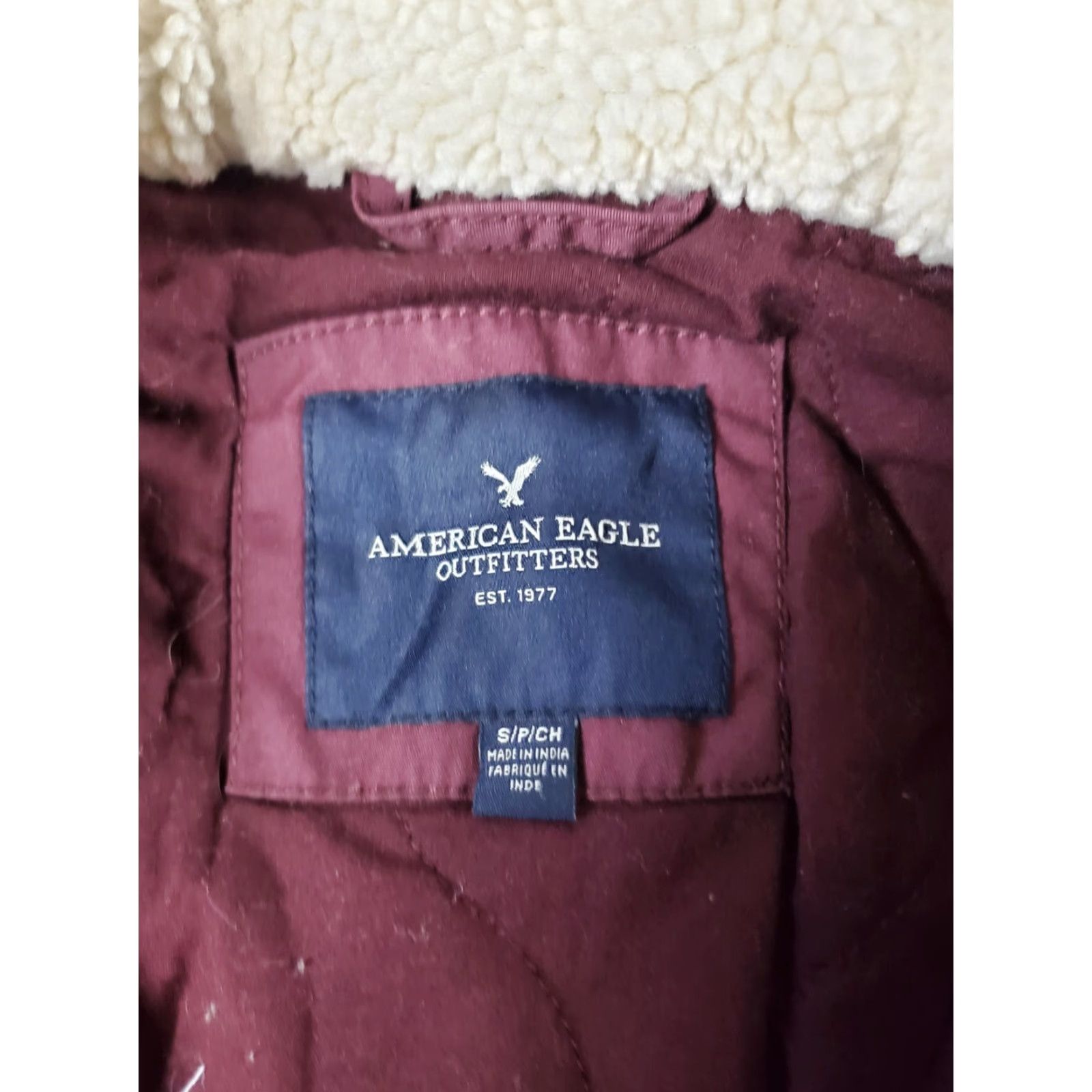 American Eagle Outfitters American Eagle Field Jacket Womens Small Purple Full Zip Fleece Lined Hood Size S / US 4 / IT 40 - 4 Thumbnail