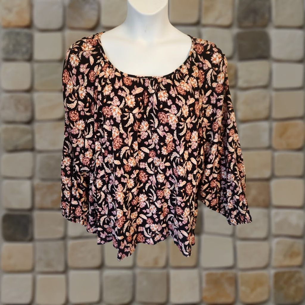Vintage Terra & Sky Women Plus Size 4X Floral Paisley Balloon Sleeve Blouse Size XXL / US 16-18 / IT 52-54 - 1 Thumbnail