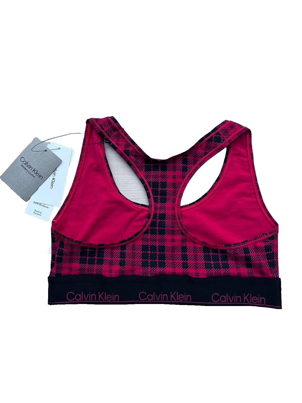 Calvin Klein Calvin Klein CK Modern Cotton Rouge Plaid Red Bralette ( M ) Size ONE SIZE - 4 Thumbnail