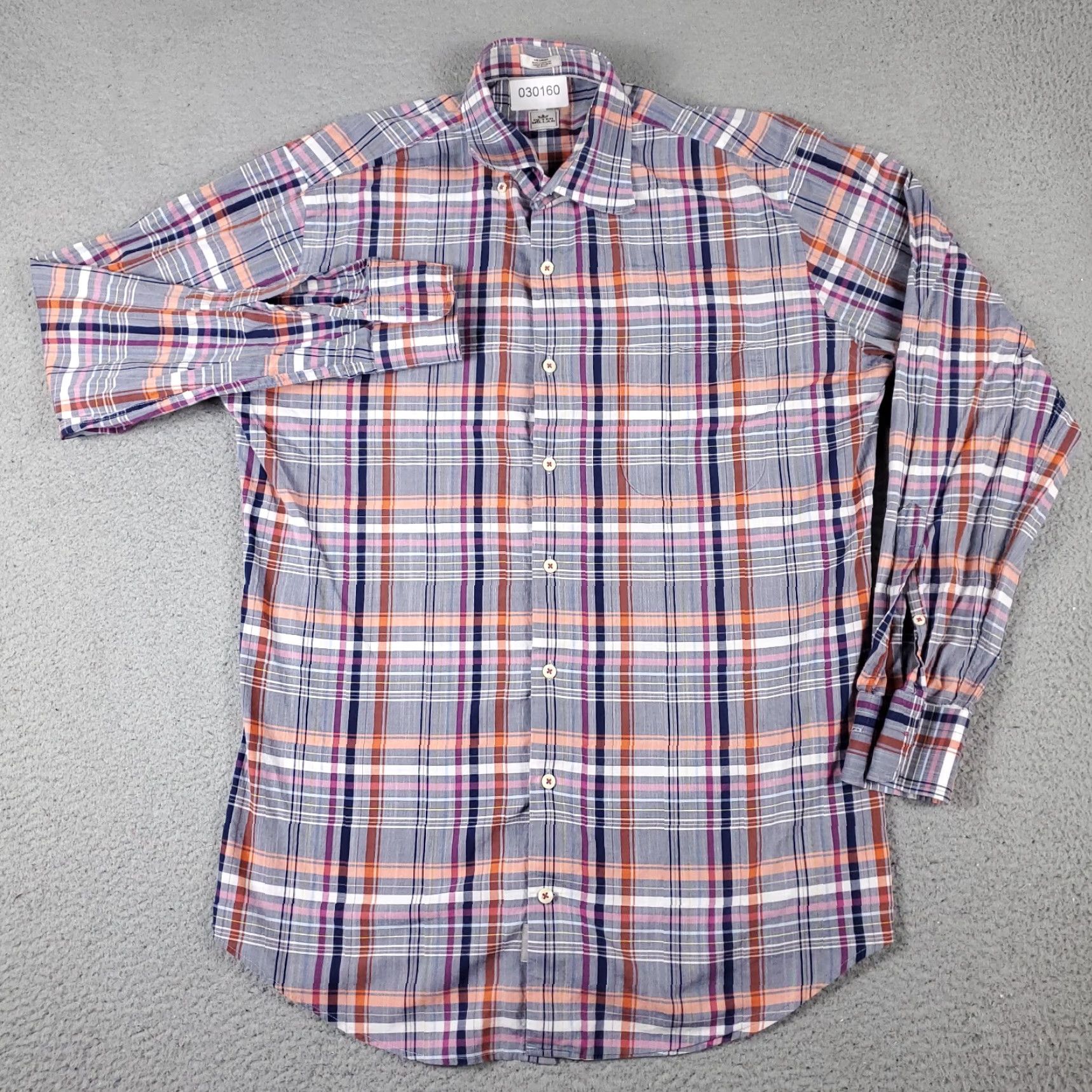 Peter Millar Peter Millar Shirt Mens Medium Blue Purple Plaid Button-Up Long Sleeve Casual Formal Business Workwear Plaid Cotton Woven Regular Color Blue Mens Size US M / EU 48-50 / 2 - 2 Thumbnail