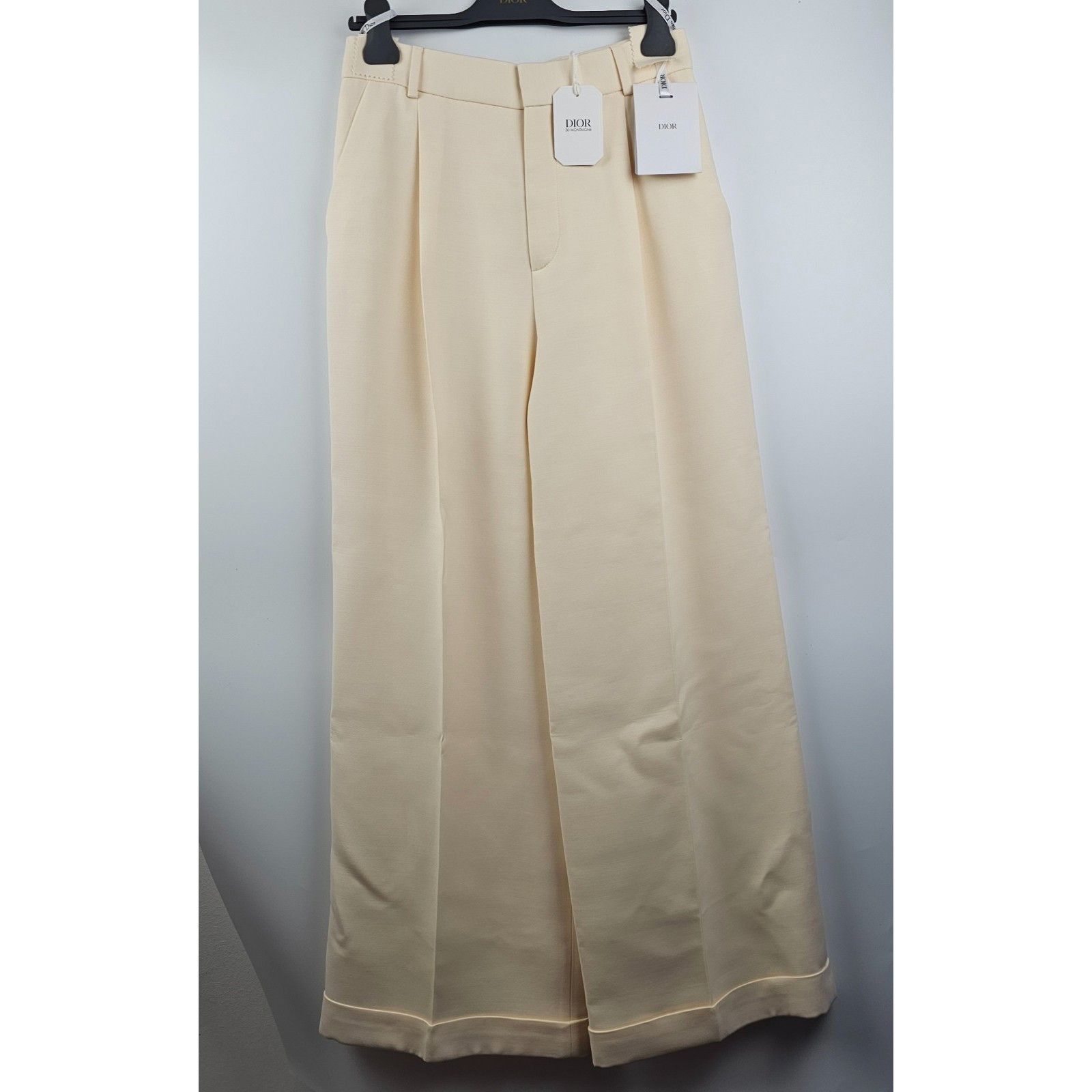 Dior DIOR $2600 Ecru Wool/Silk Flared Pants New & Authentic (Wome Size 26" / US 2 / IT 38 - 2 Thumbnail