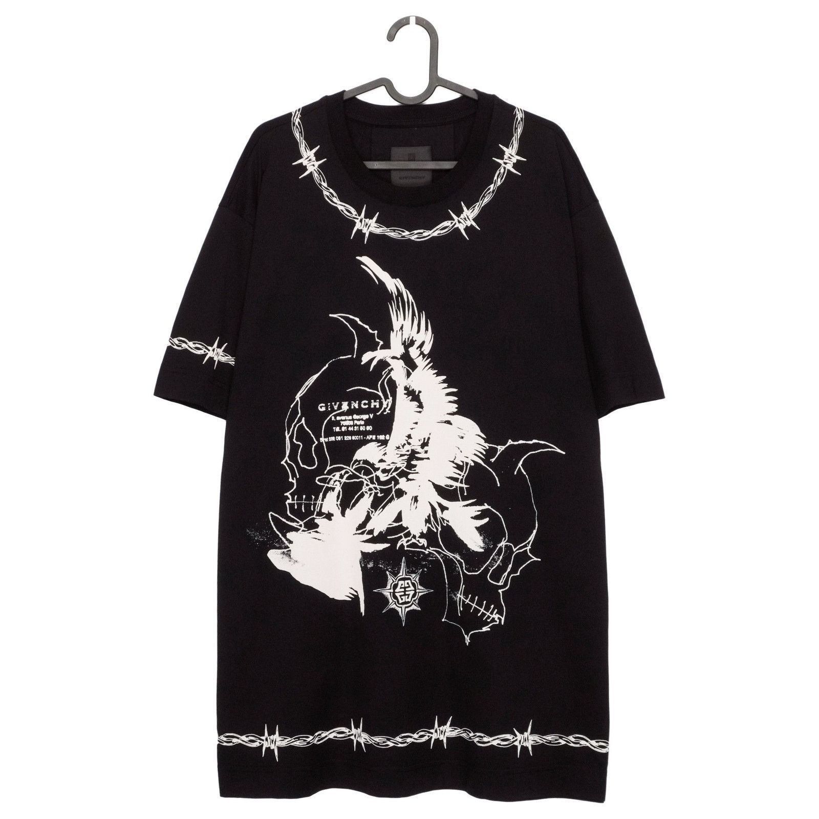 Givenchy Givenchy Barbed Iconic Gothic Logo Print Oversized Tee Shirt Size US L / EU 52-54 / 3 - 1 Thumbnail