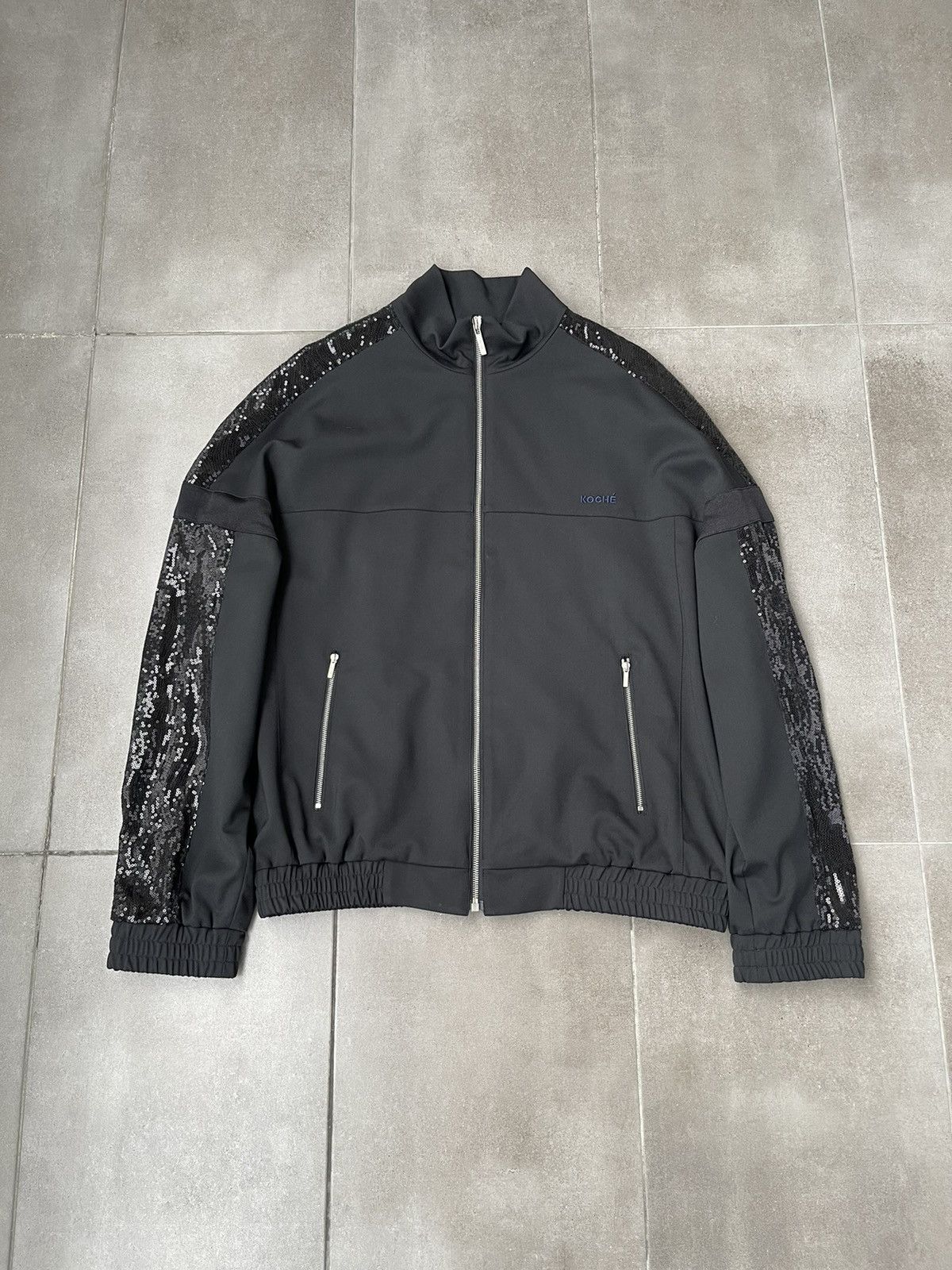 Other !DS! SS22 Koche Sequin Embroidered Logo Black Bomber Jacket Size US L / EU 52-54 / 3 - 9 Thumbnail
