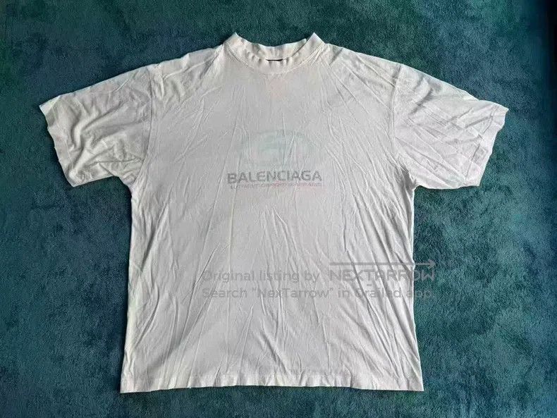 Other Balenciaga White Wave Blurred Short Sleeve Size US L / EU 52-54 / 3 - 1 Thumbnail