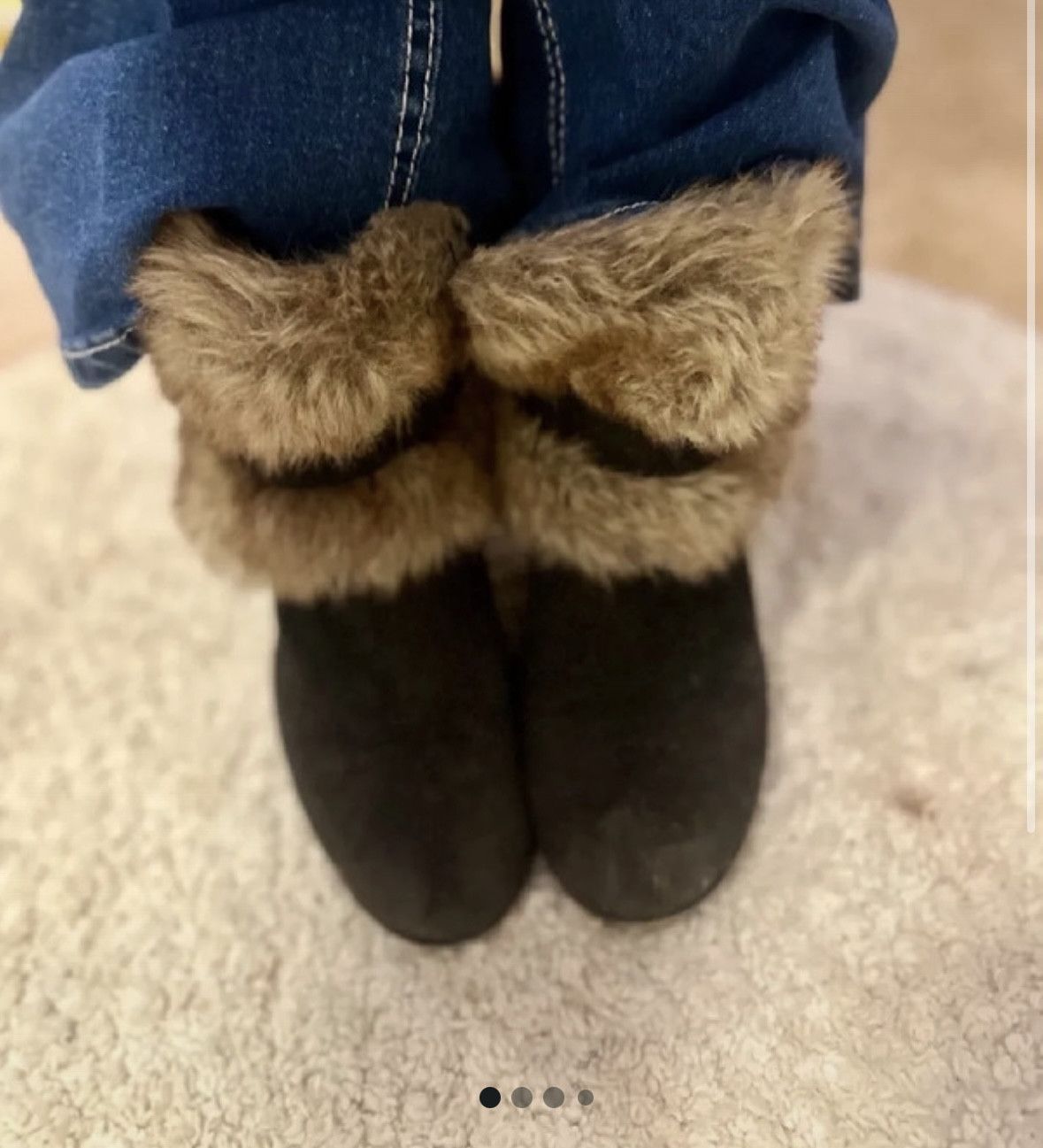Other Vintage Faux Fur Buckle Wedge Boots Size US 6 / IT 36 - 1 Thumbnail