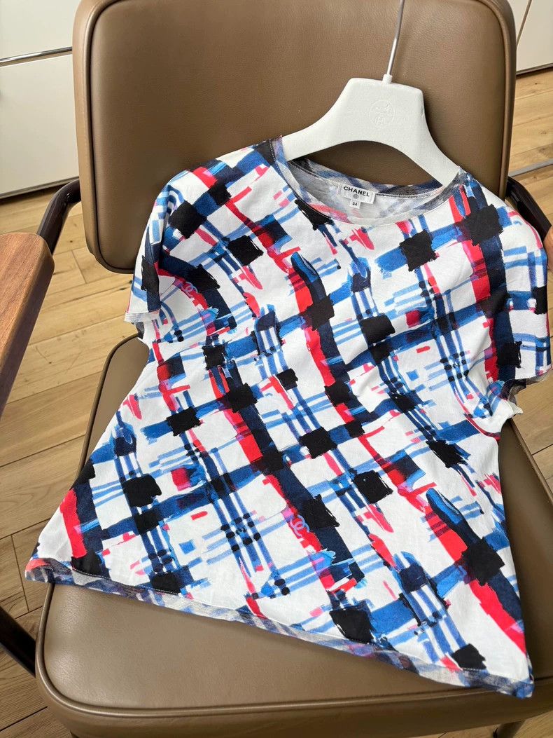 Chanel Chanel Airport series plaid graffiti short sleeves 2503-Nex Size XXS / US 00 / IT 34 - 7 Thumbnail