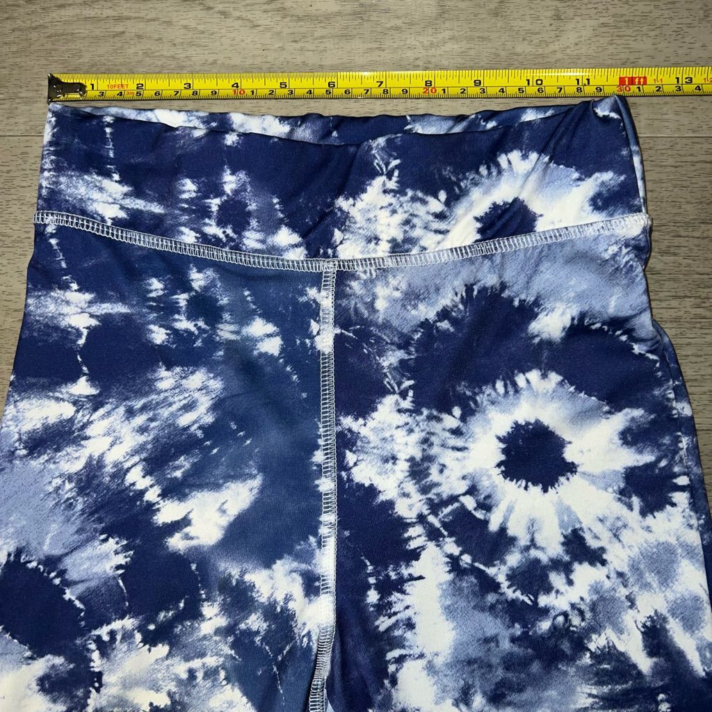 Preach Peach Love California, Blue & White Tie Dyed Boho Hippy Legg Size 27" / US 4 / IT 40 - 5 Thumbnail