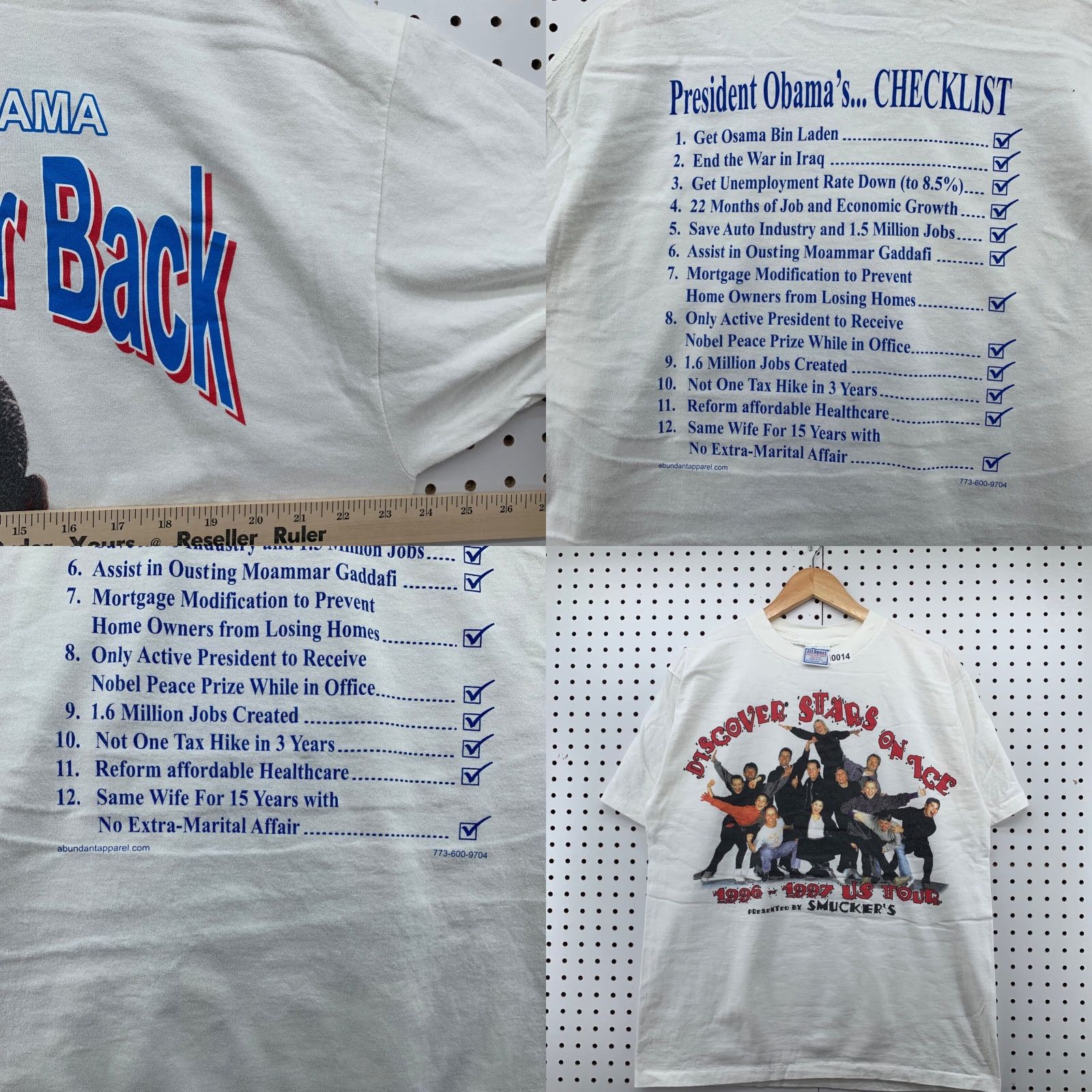 Gildan Barack Obama President Shirt Mens XL 2012 Ive Got Your Back White Cotton Gildan T-Shirt Crew Neck Short Sleeve USA Flag 2000s Mens Size US XL / EU 56 / 4 - 8 Thumbnail