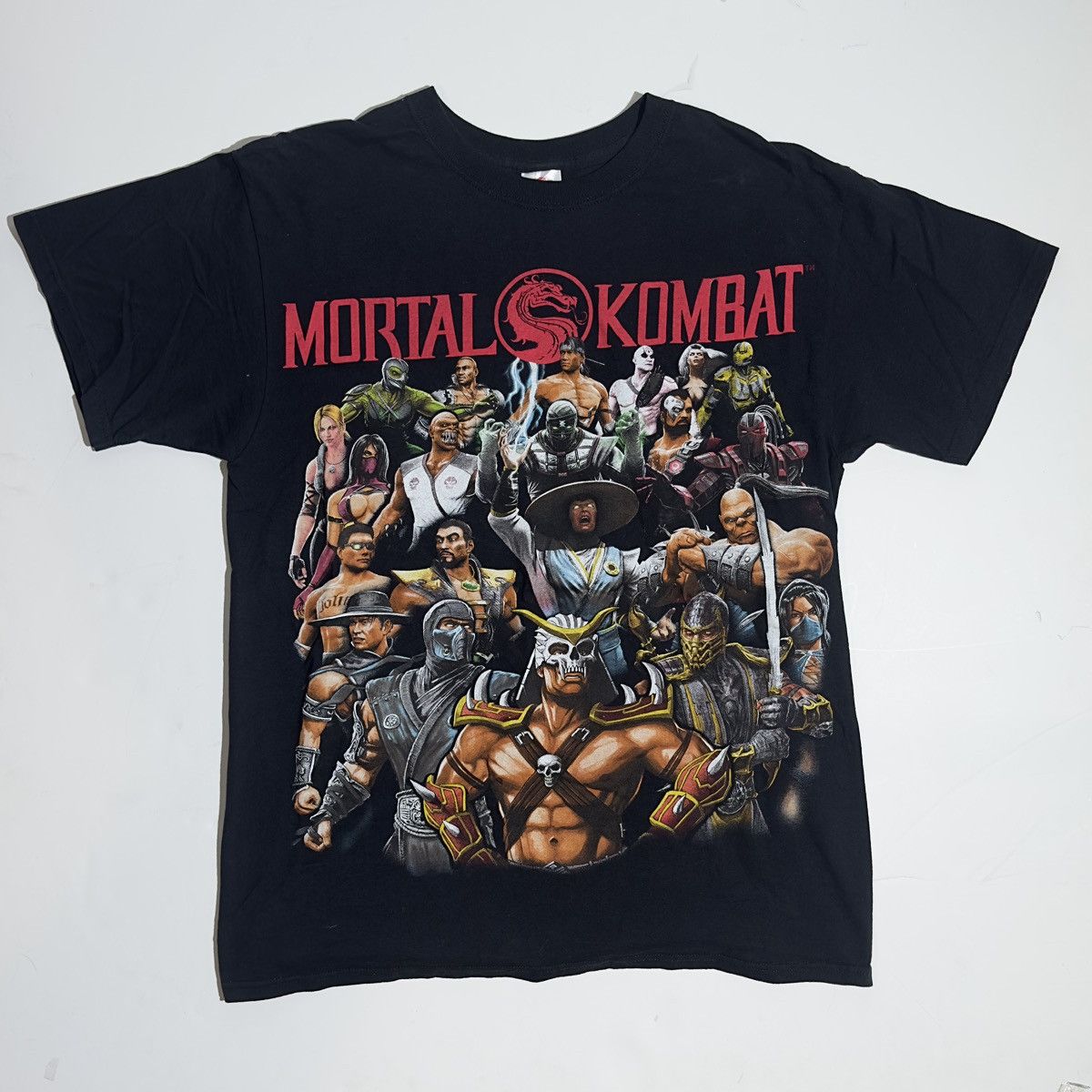 Pre-owned Marvel Comics X Vintage Mortal Kombat T Shirt Black Video Game Size Large