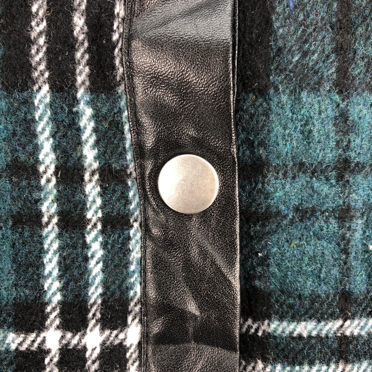 Japanese Brand Vintage Flannel Green Tartan Check Snap Button up by Gorge Size M / US 6-8 / IT 42-44 - 11 Thumbnail