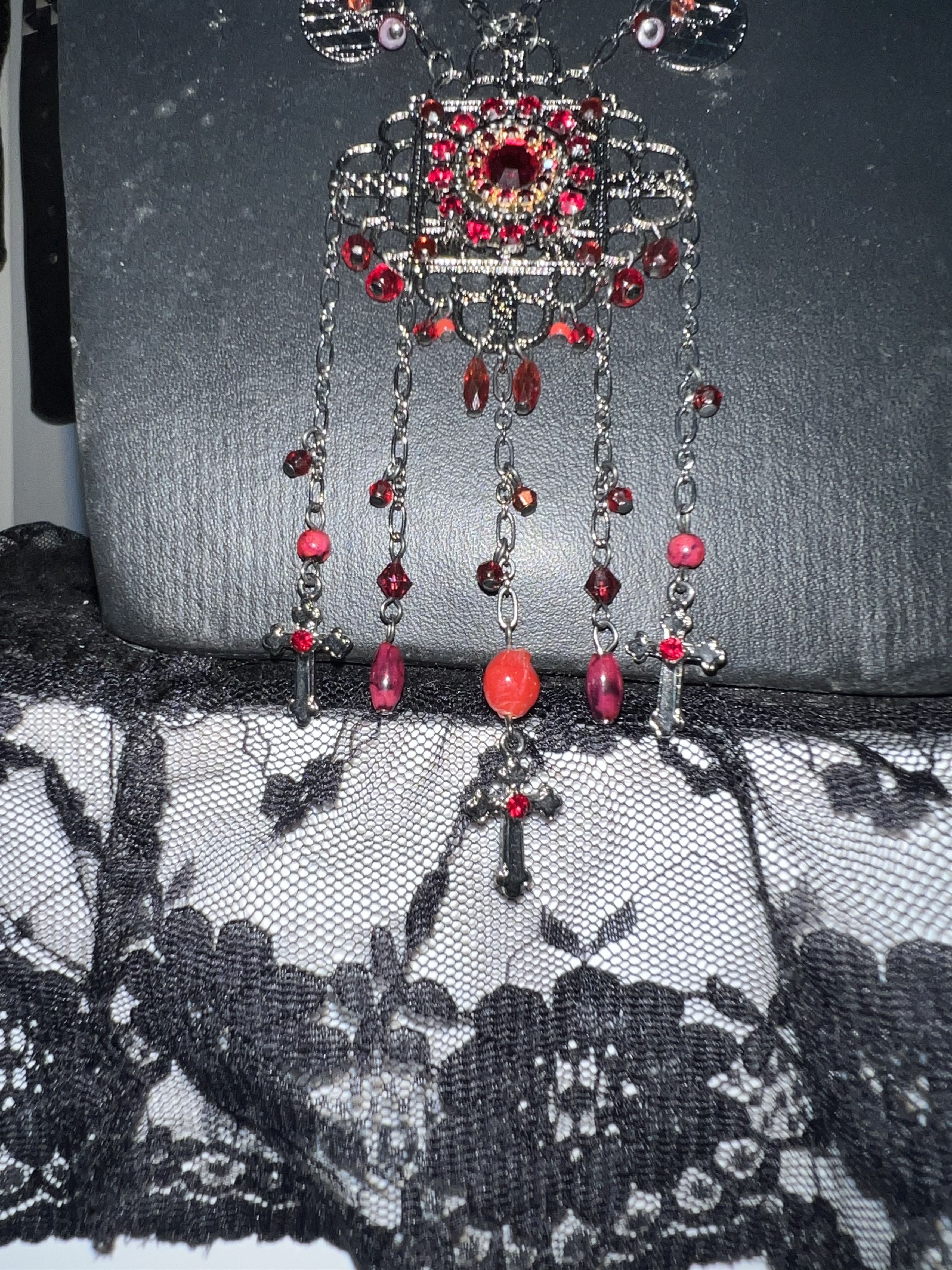 Japanese Brand Gothic Victorian Red Necklace 🥀 Size ONE SIZE - 8 Thumbnail