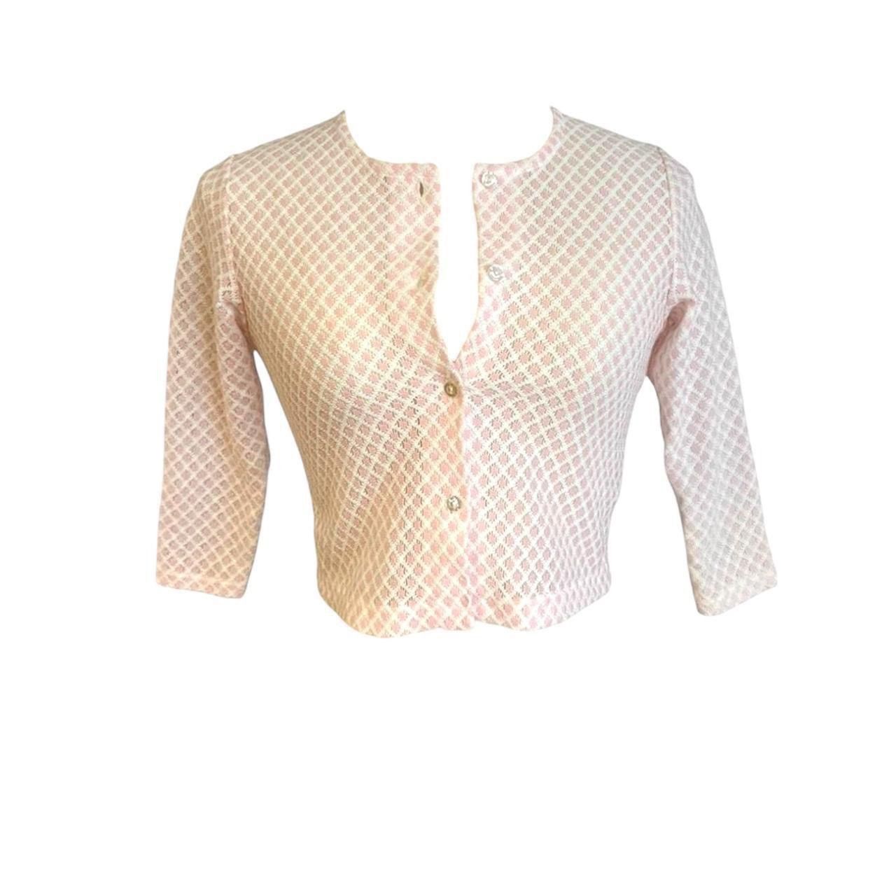 Vintage Vintage y2k semi-sheer baby pink button top🪷 Size S / US 4 / IT 40 - 1 Thumbnail