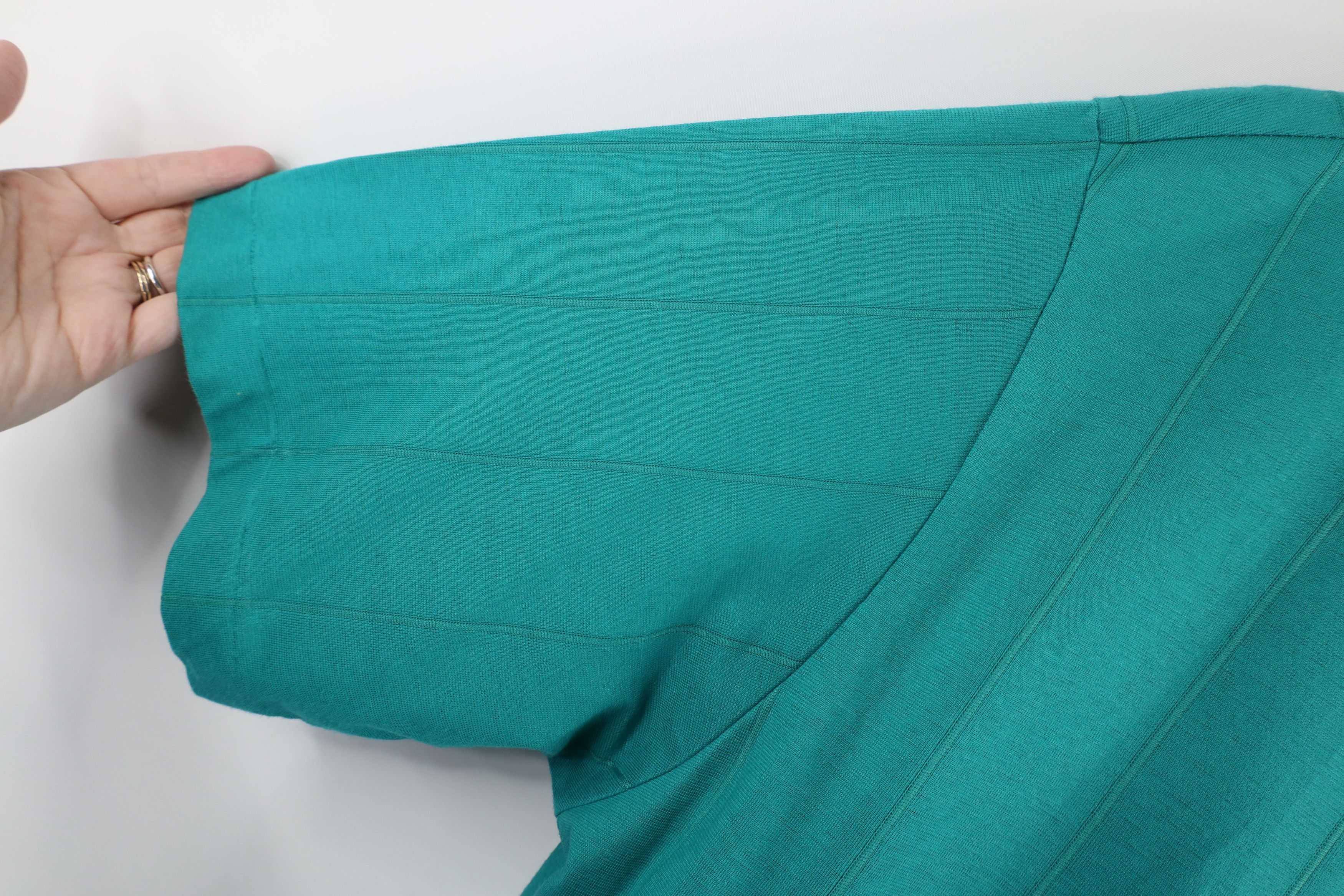 Vintage Vintage 90s Streetwear Knit Collared Polo Shirt Teal USA Size US XL / EU 56 / 4 - 6 Thumbnail