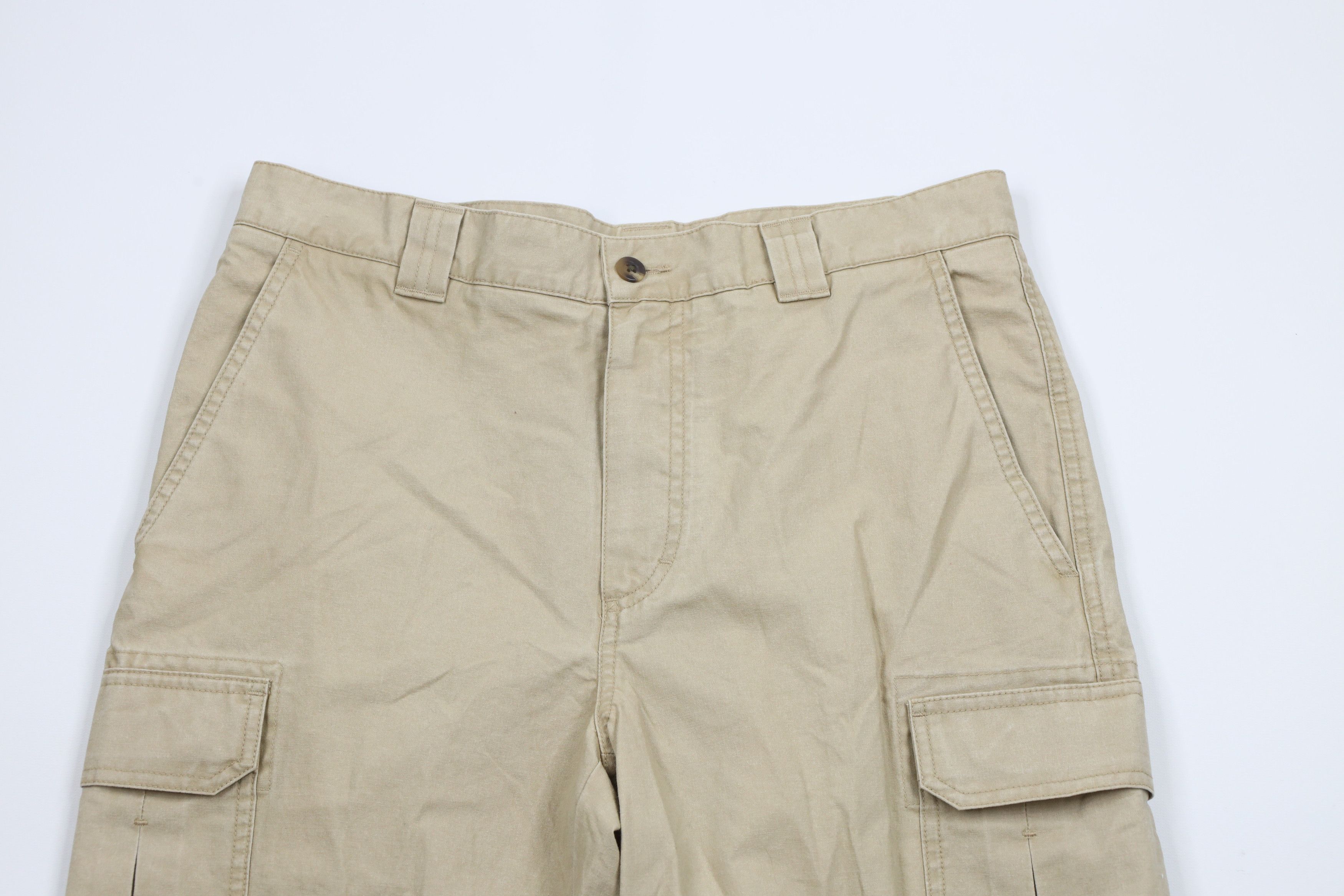 L.L. Bean × Vintage Vintage 90s LL Bean Stonewash Straight Leg Cargo Pants Beige Size US 31 - 2 Thumbnail