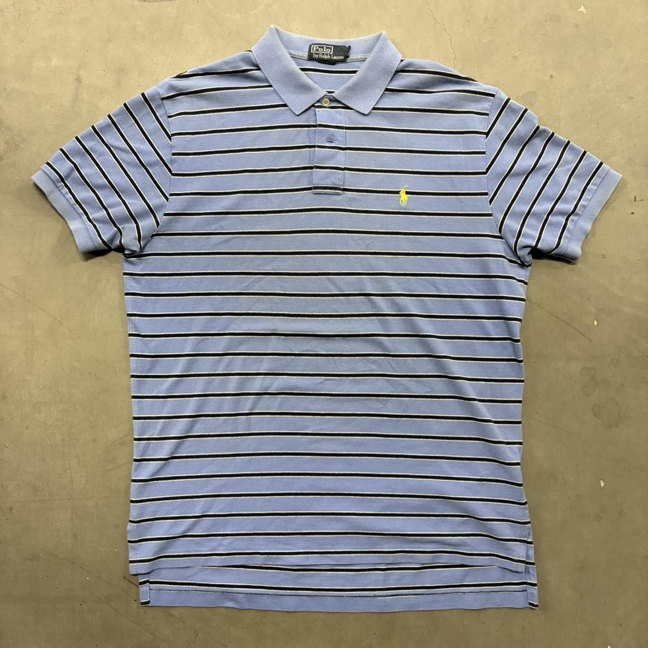 Polo Ralph Lauren Crazy Vintage Y2K/2000s Blue Striped Polo Ralph Lauren Polo Shirt! Size US L / EU 52-54 / 3 - 1 Thumbnail