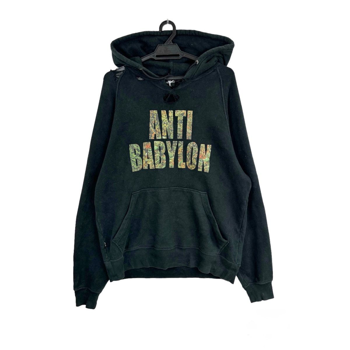 Japanese Brand × Nitraid Anti Babylon Nitraid Distressed Hoodie Sweatshirt Size US L / EU 52-54 / 3 - 1 Thumbnail
