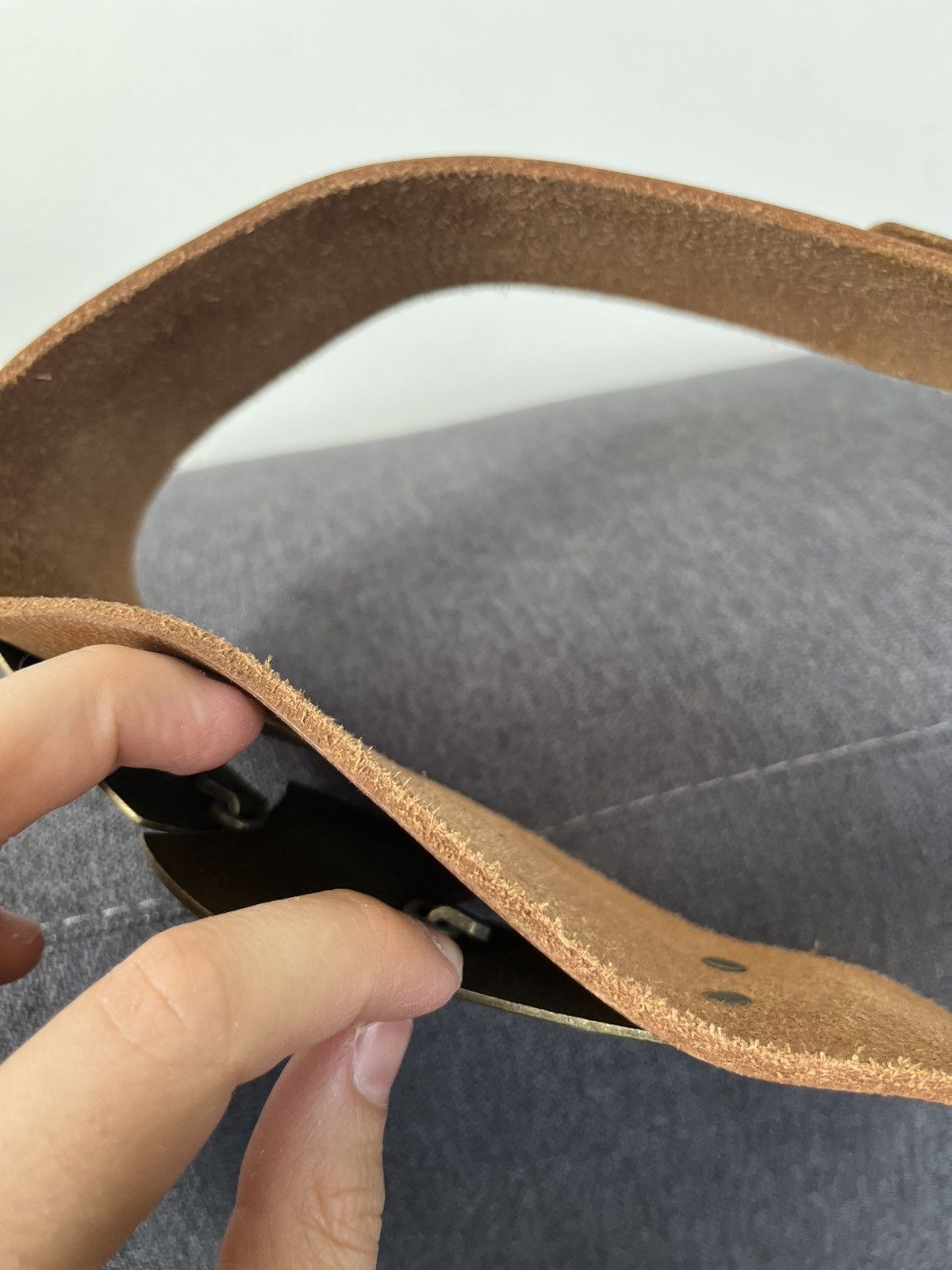 Cowboy Equipment × Vintage Vintage Aztec Mayan Leather Wide Belt Malachite Gemstone Size ONE SIZE - 7 Thumbnail