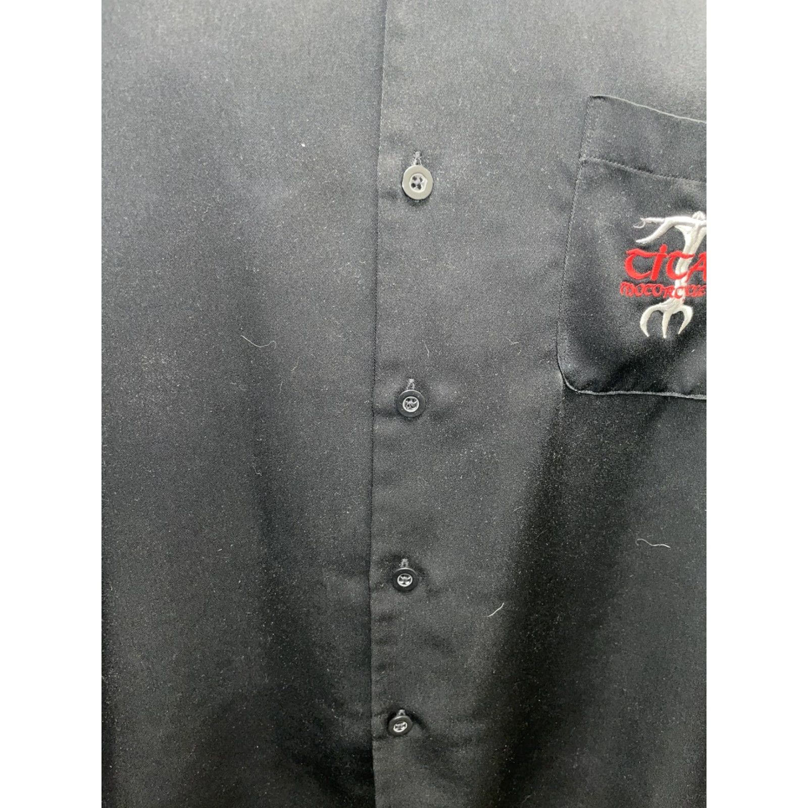 Vintage DragonFly Button-Down Shirt Mens M Black 100% Polyester Short Sleeve Shirt Size US M / EU 48-50 / 2 - 4 Thumbnail