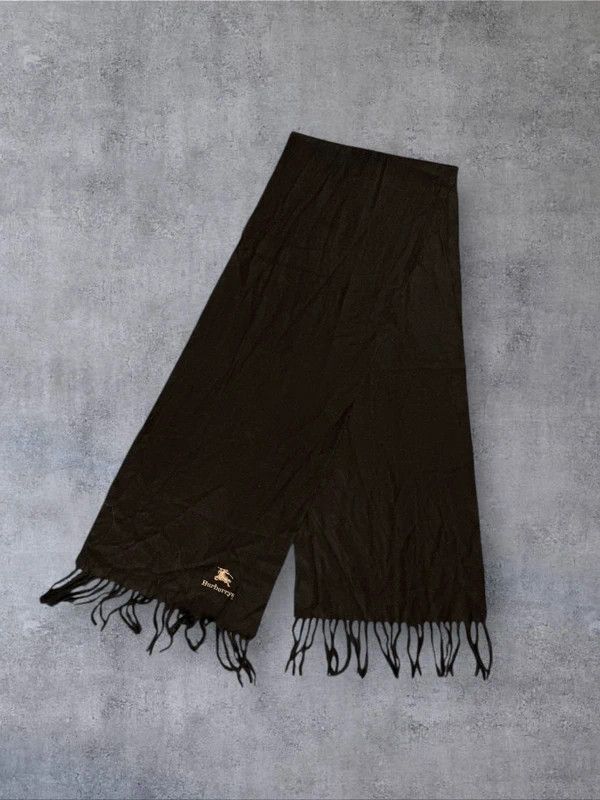 Burberry Vintage Burberry scarf brown logo wool Size ONE SIZE - 4 Thumbnail