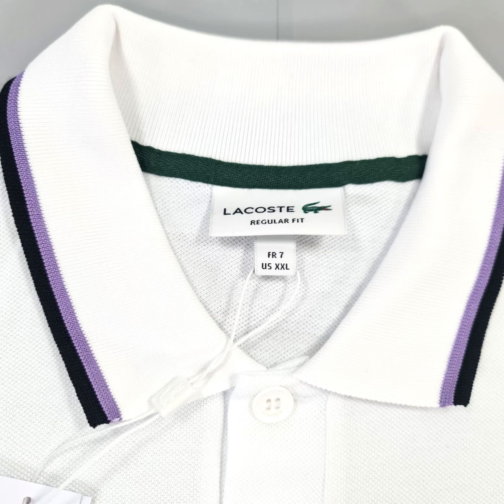 Lacoste Lacoste Polo Shirt Men White 2XL Cotton Pique Collared Short Sleeve Button Logo Casual Tee Size US XXL / EU 58 / 5 - 3 Thumbnail