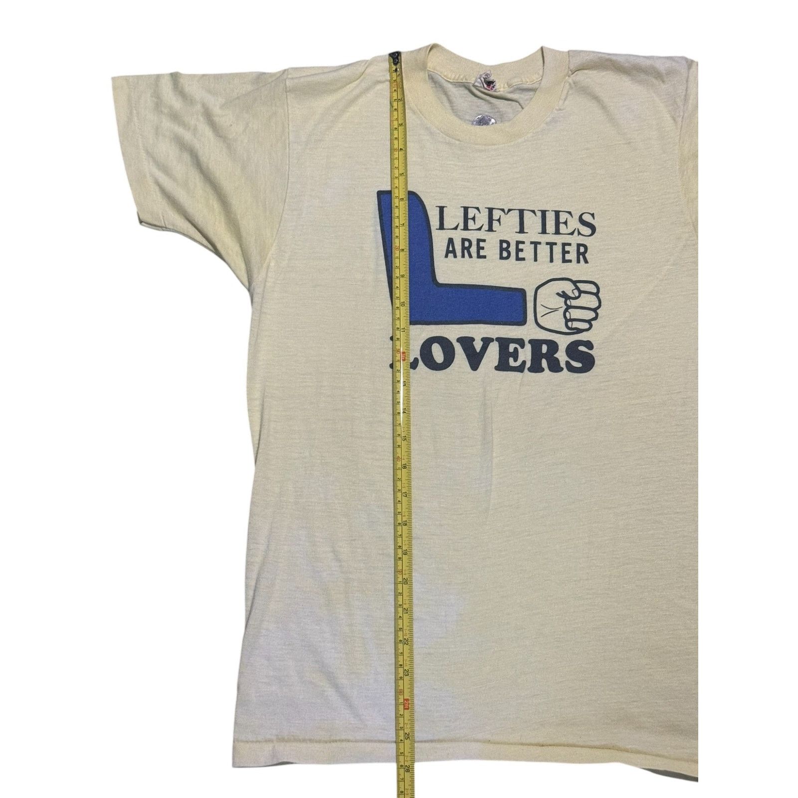 Vintage Vintage 80s Lefties Are Better Lovers Tee Screen Stars RARE Size US L / EU 52-54 / 3 - 5 Thumbnail
