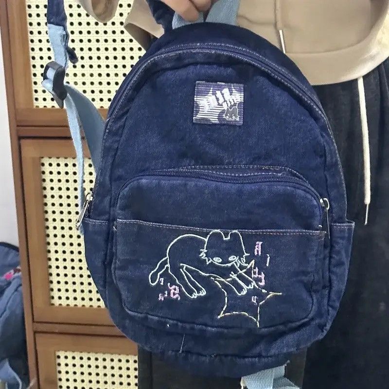 Japanese Brand Denim Classic Simple Backpack Size ONE SIZE - 2 Thumbnail