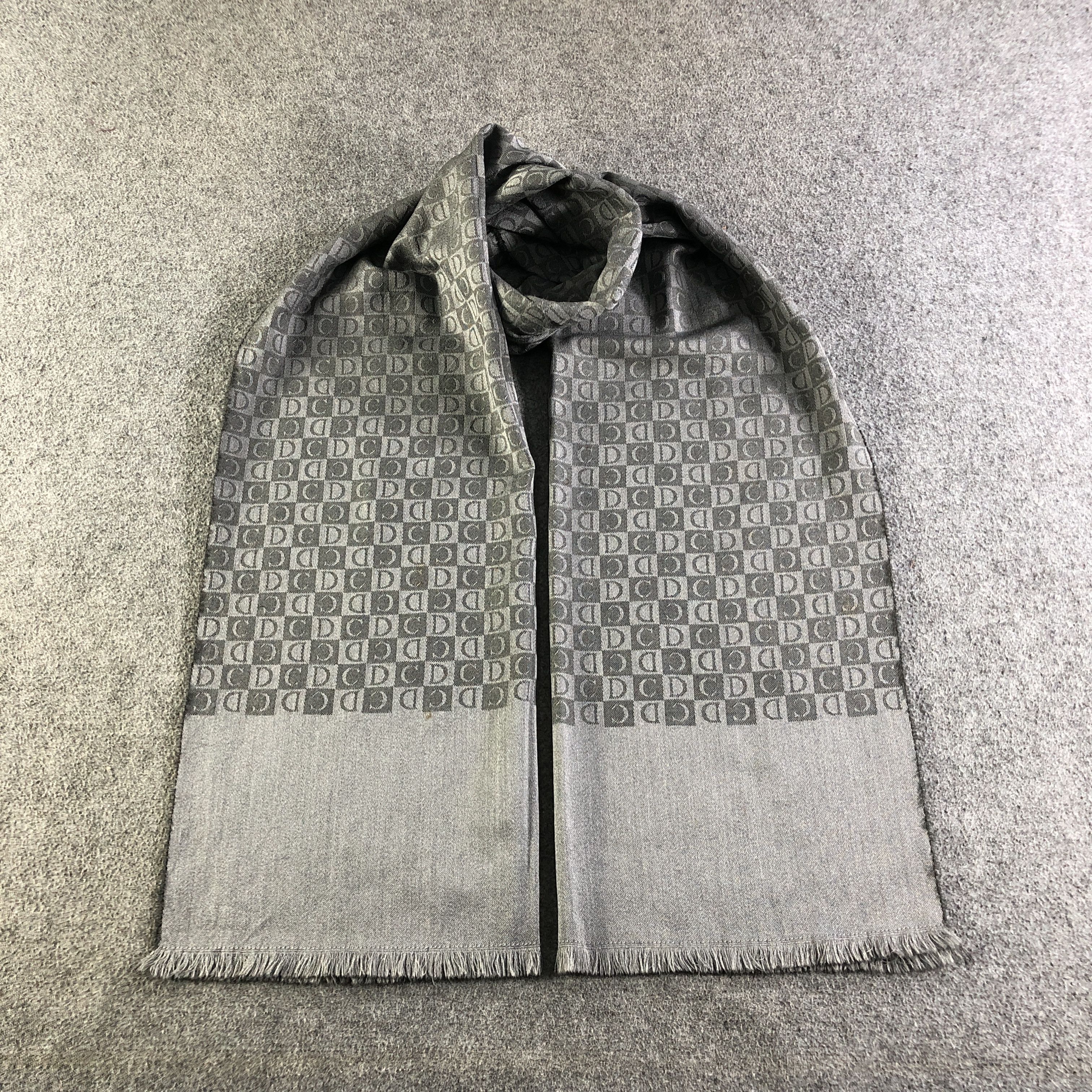 Christian Dior Monsieur Christian Dior CD Monogram Silk/Wool Scarf Muffler V2638 Size ONE SIZE - 1 Thumbnail