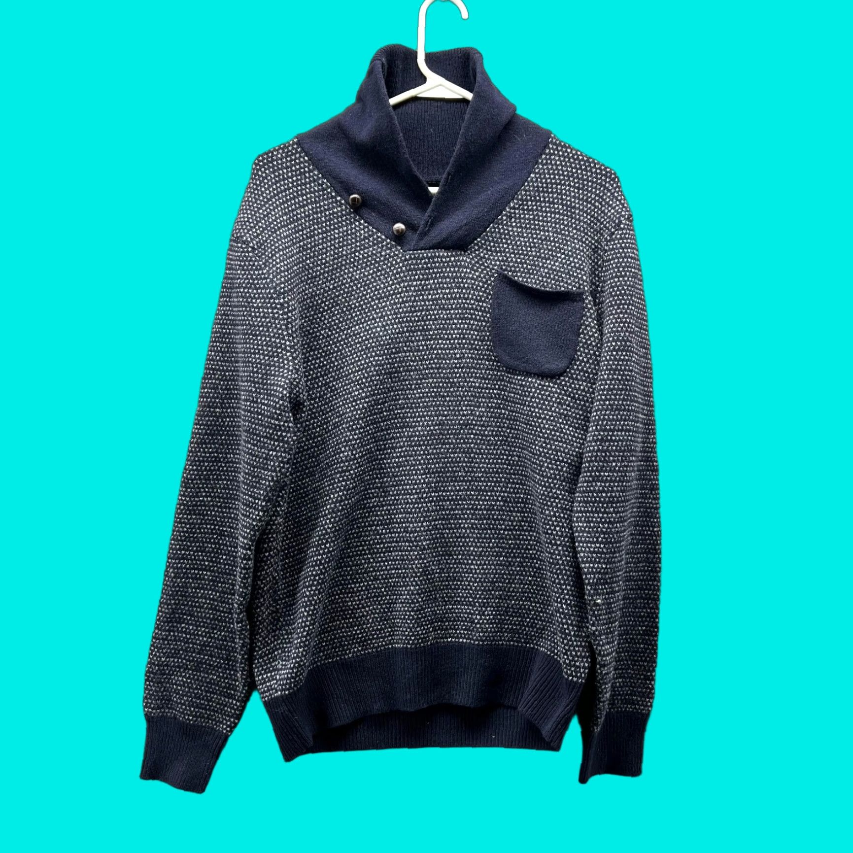J.Crew VINTAGE J.CREW Sweater Women Small Blue Navy Cowl Neck Pullover Knit Cotton Knitted All Seasons Size S / US 4 / IT 40 - 1 Thumbnail