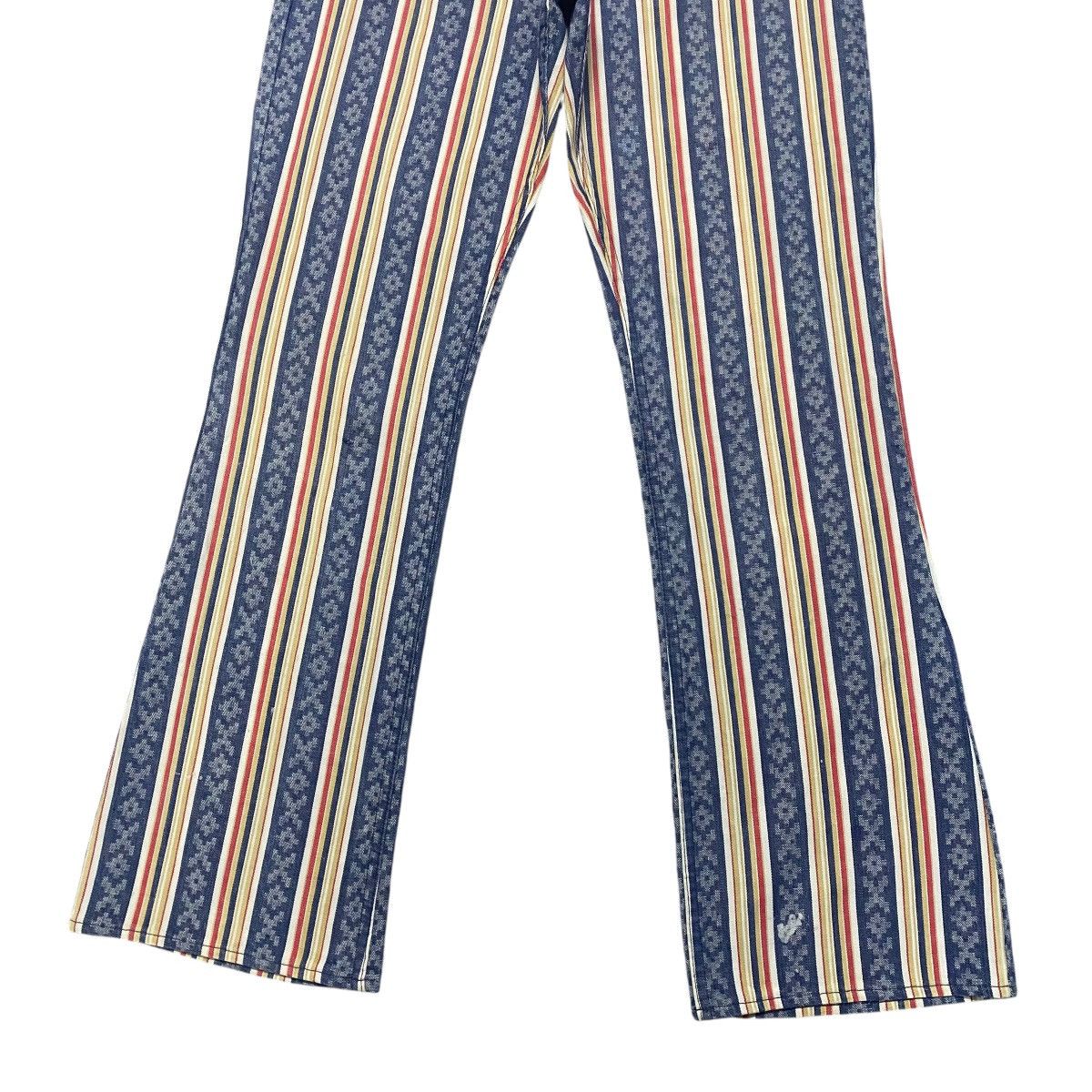 Levi's Vintage 70s Levis Big E Native Stripe Patern Flare Jeans Size US 29 - 6 Thumbnail