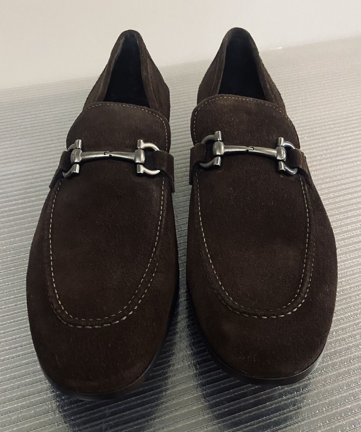 Salvatore Ferragamo Ferragamo new chocolate buc suede tapas loafer 9 D NEW Size US 9 / EU 42 - 1 Thumbnail