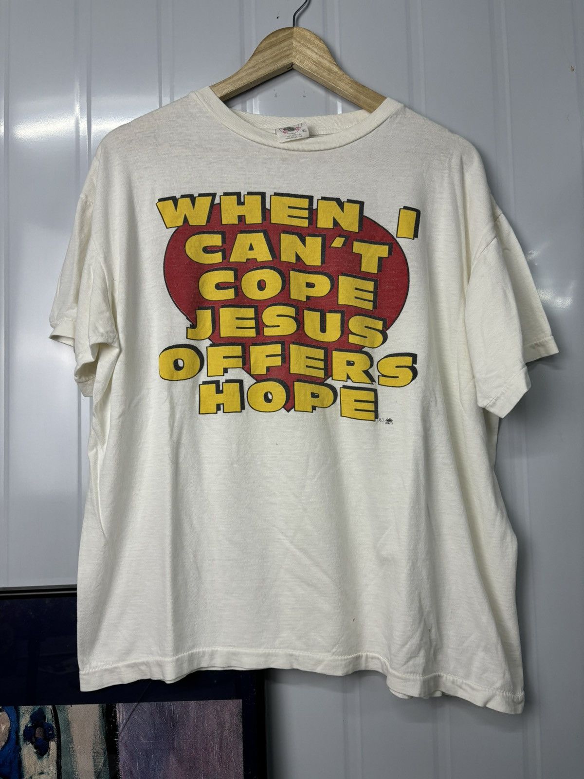Vintage RARE! Vintage 90’s Jesus Art Tee Offers Hope Size US XL / EU 56 / 4 - 2 Thumbnail