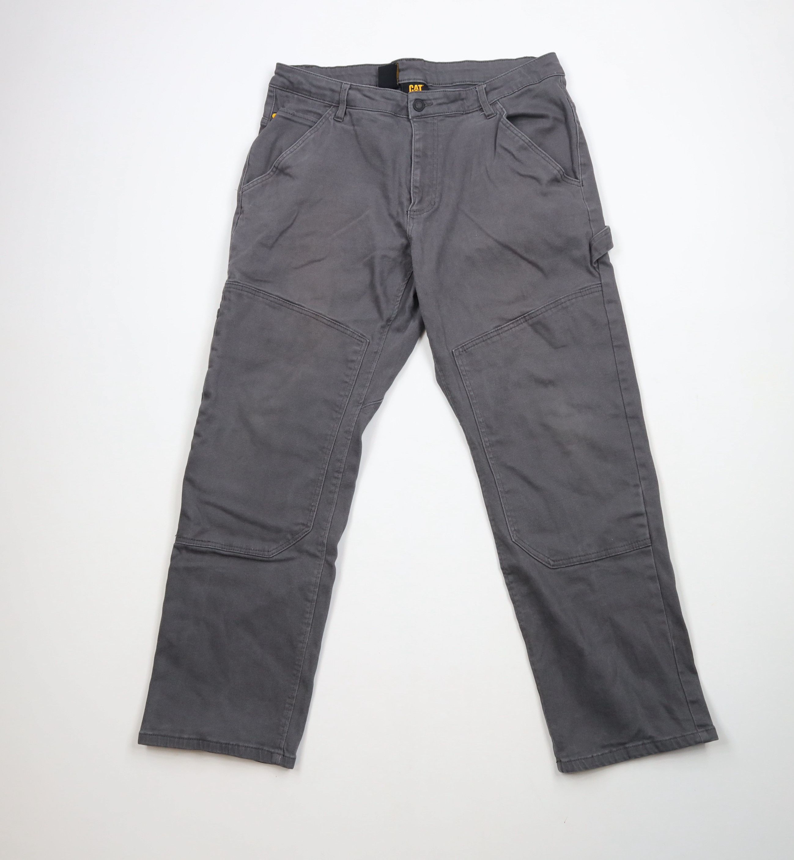 Caterpillar × Vintage Vintage Y2K Cat Caterpillar Double Knee Dungaree Pants Gray Size US 38 / EU 54 - 1 Thumbnail