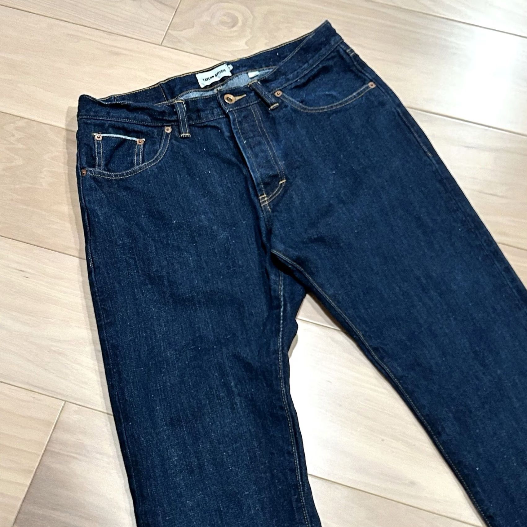 Taylor Stitch Taylor Stitch The Slim Jean Mid Wash Organic Selvedge Men’s 31 Jeans Slim Dark Blue 5-Pocket Mens Size US 31 - 2 Thumbnail