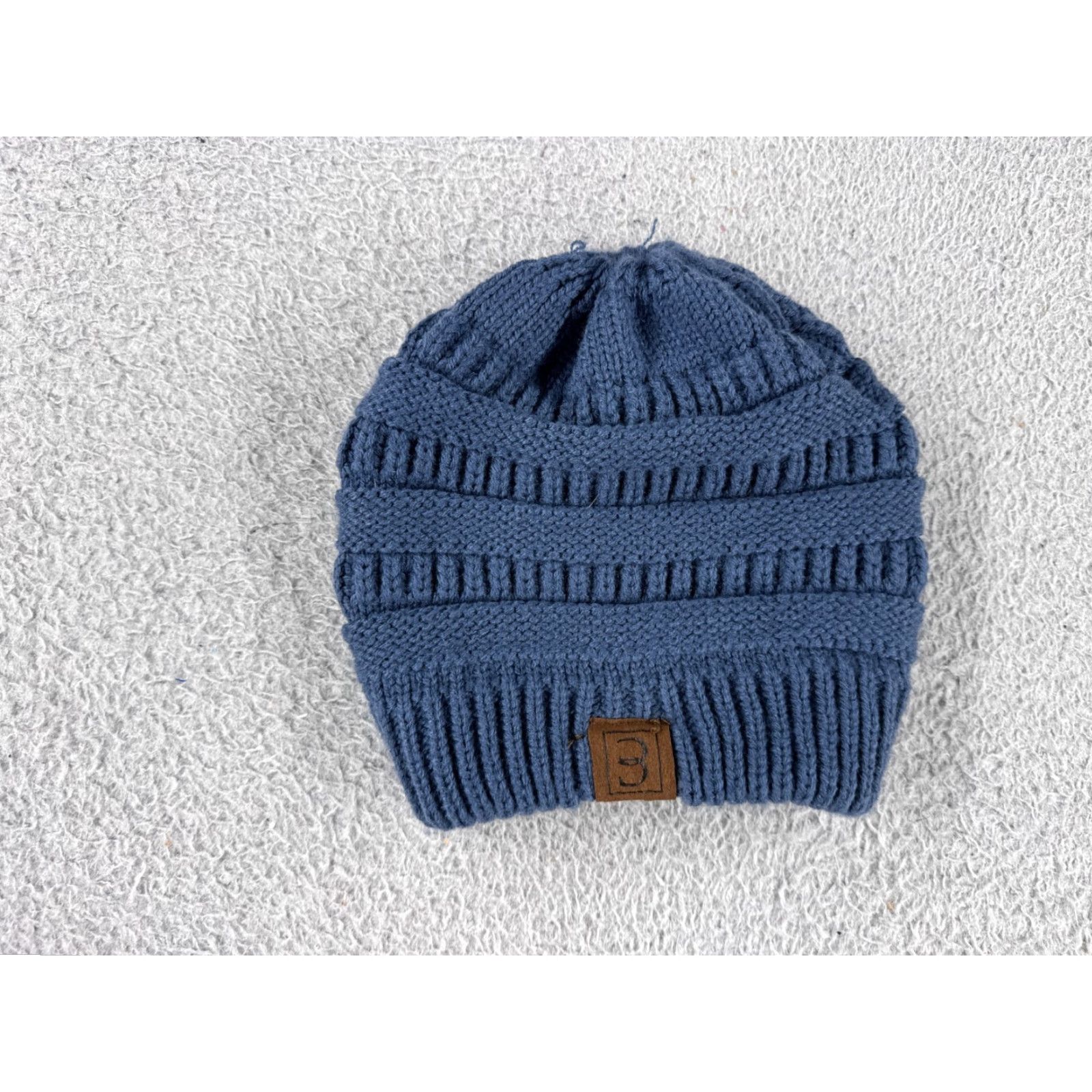 Vintage CC Beanie Womens One Size Blue Acrylic Solid Ski Embroidered Logo Adjustable Lined Size ONE SIZE - 2 Thumbnail
