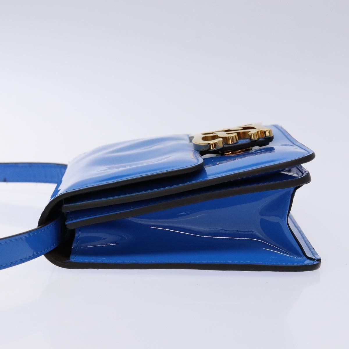 Fendi FENDI Curligraphy Shoulder Bag Patent Leather Blue Size ONE SIZE - 5 Thumbnail