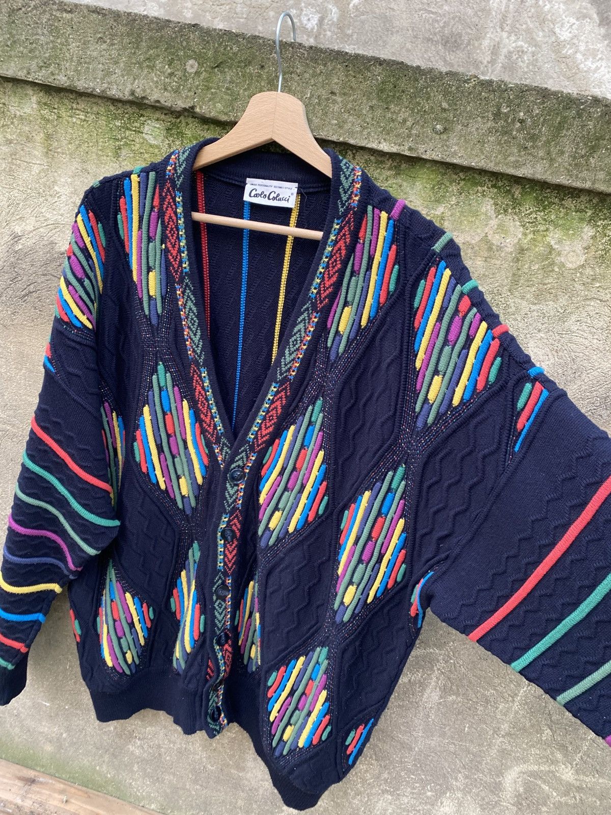 Carlo Colucci Carlo Colucci Color Cable Knitted Cardigan Size US L / EU 52-54 / 3 - 4 Thumbnail