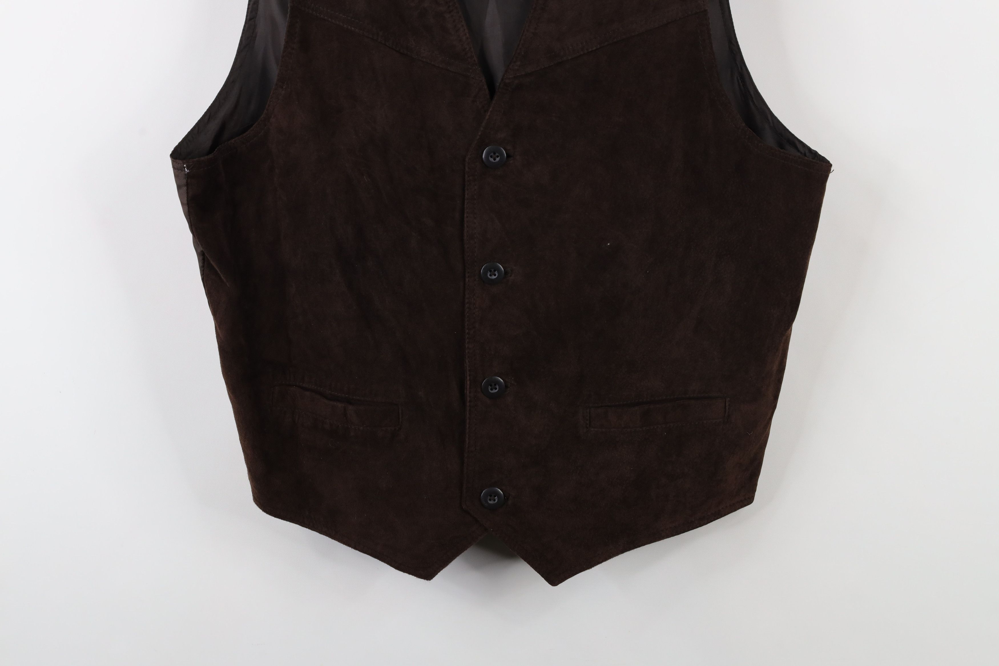 Vintage Vintage 90s Streetwear Leather Buckle Back Vest Jacket Size US L / EU 52-54 / 3 - 3 Thumbnail
