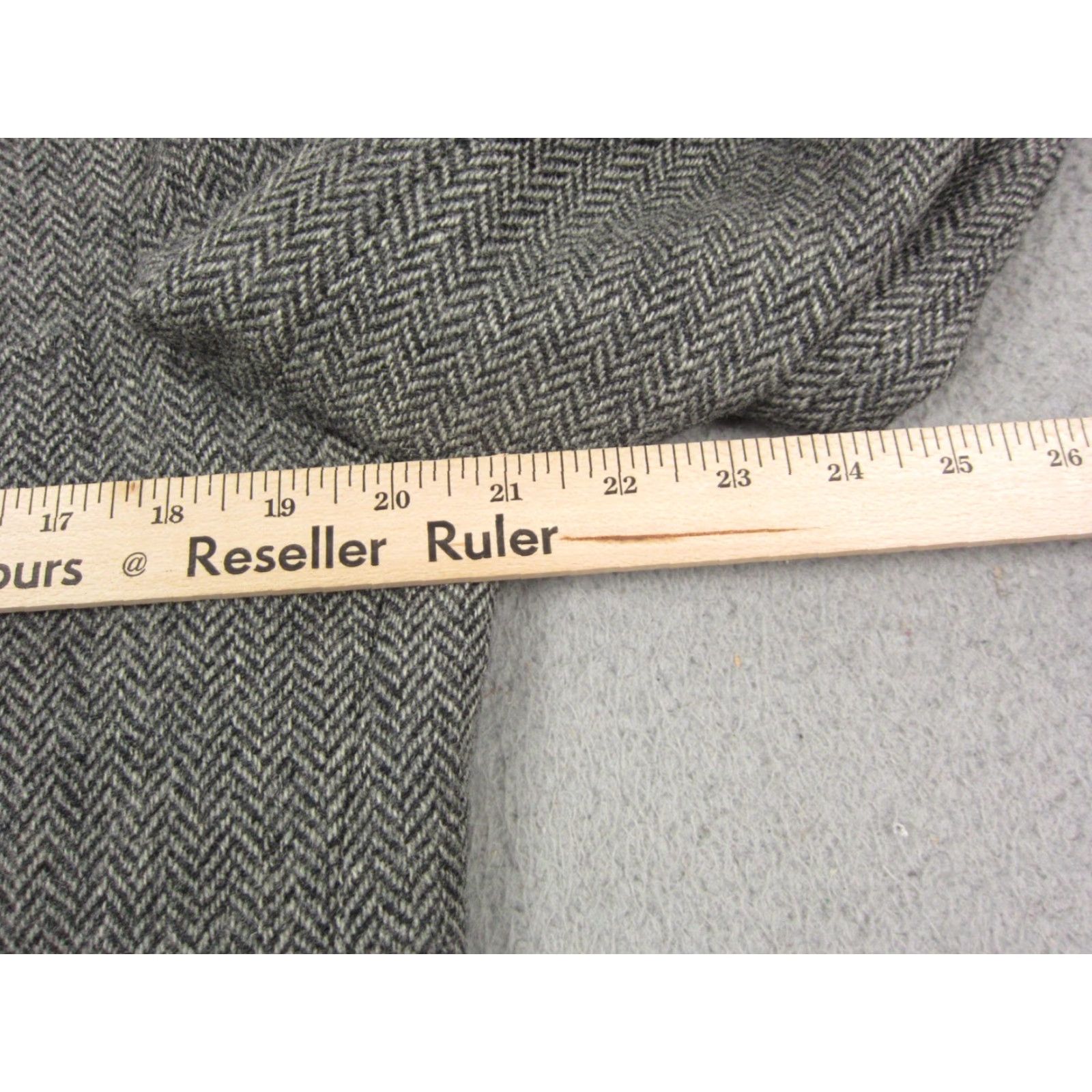 Lands' End VINTAGE Lands End Blazer Jacket Mens 44L Gray Herringbone Tweed Wool Coat 80s Blazer Men Size 44R - 7 Thumbnail