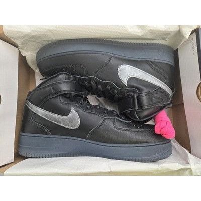 Nike Nike Air Force 1 Mid PRM Black/Silver AF1 Men’s 12 DX3061-00 Size US 12 / EU 45 - 3 Thumbnail