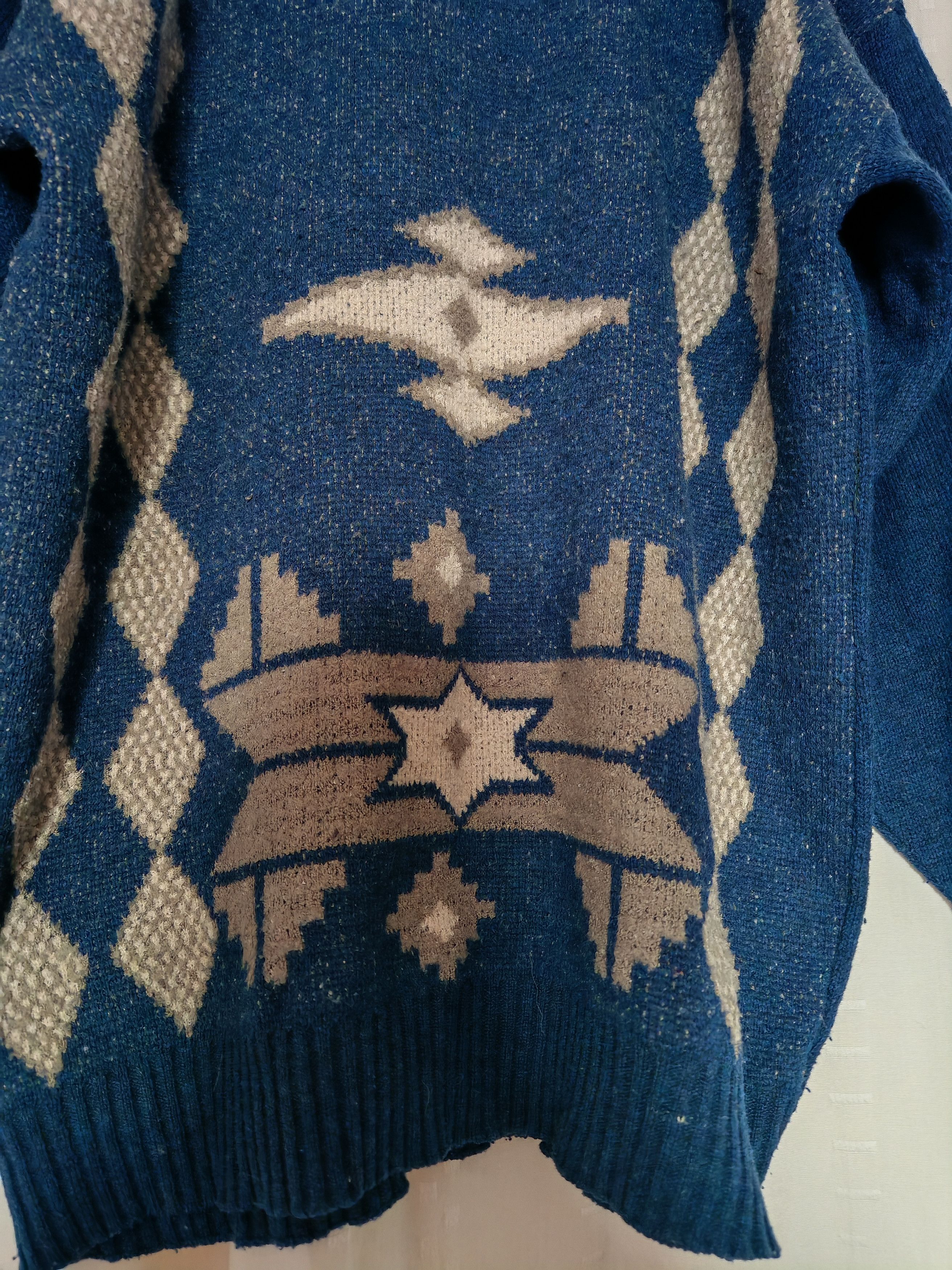 Vintage Vintage Shetland 80s 90s Cable Knit Pullover Oversize Size US L / EU 52-54 / 3 - 4 Thumbnail