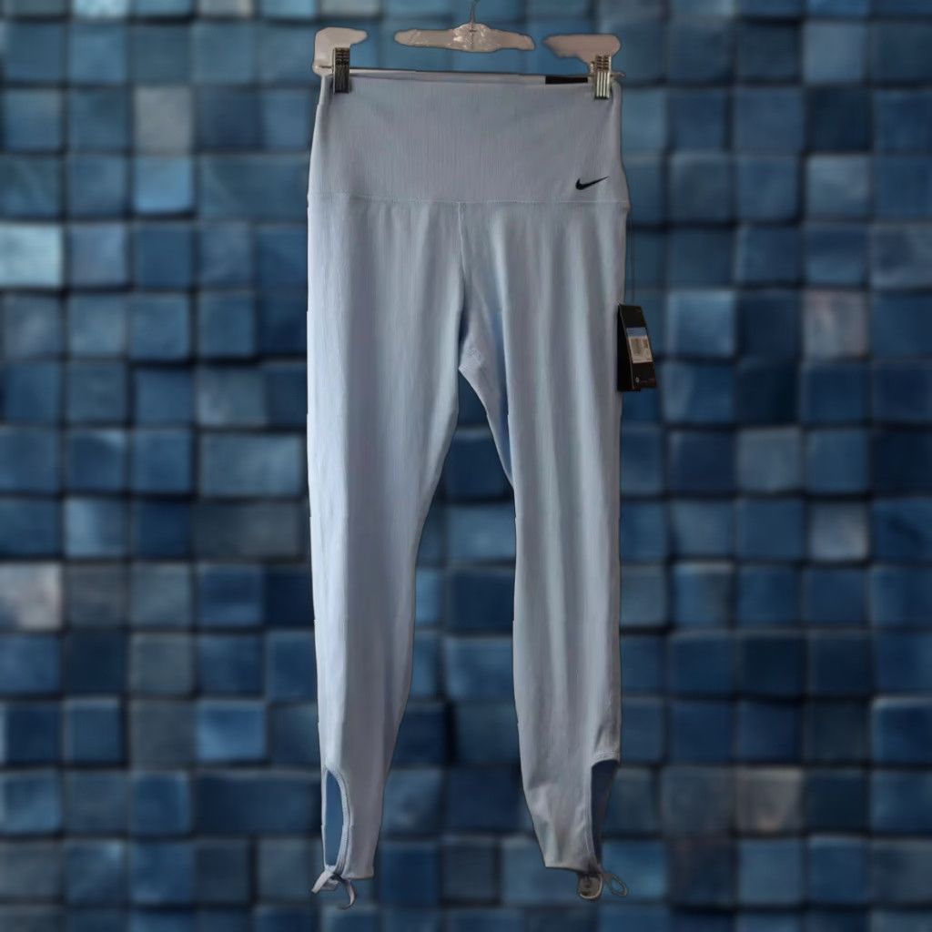 Nike Nike Training Leggings Women M Blue Ribbed Ankle Tie Tight Size M Regular NWT/NEW Size 32" / US 10 / IT 46 - 1 Thumbnail