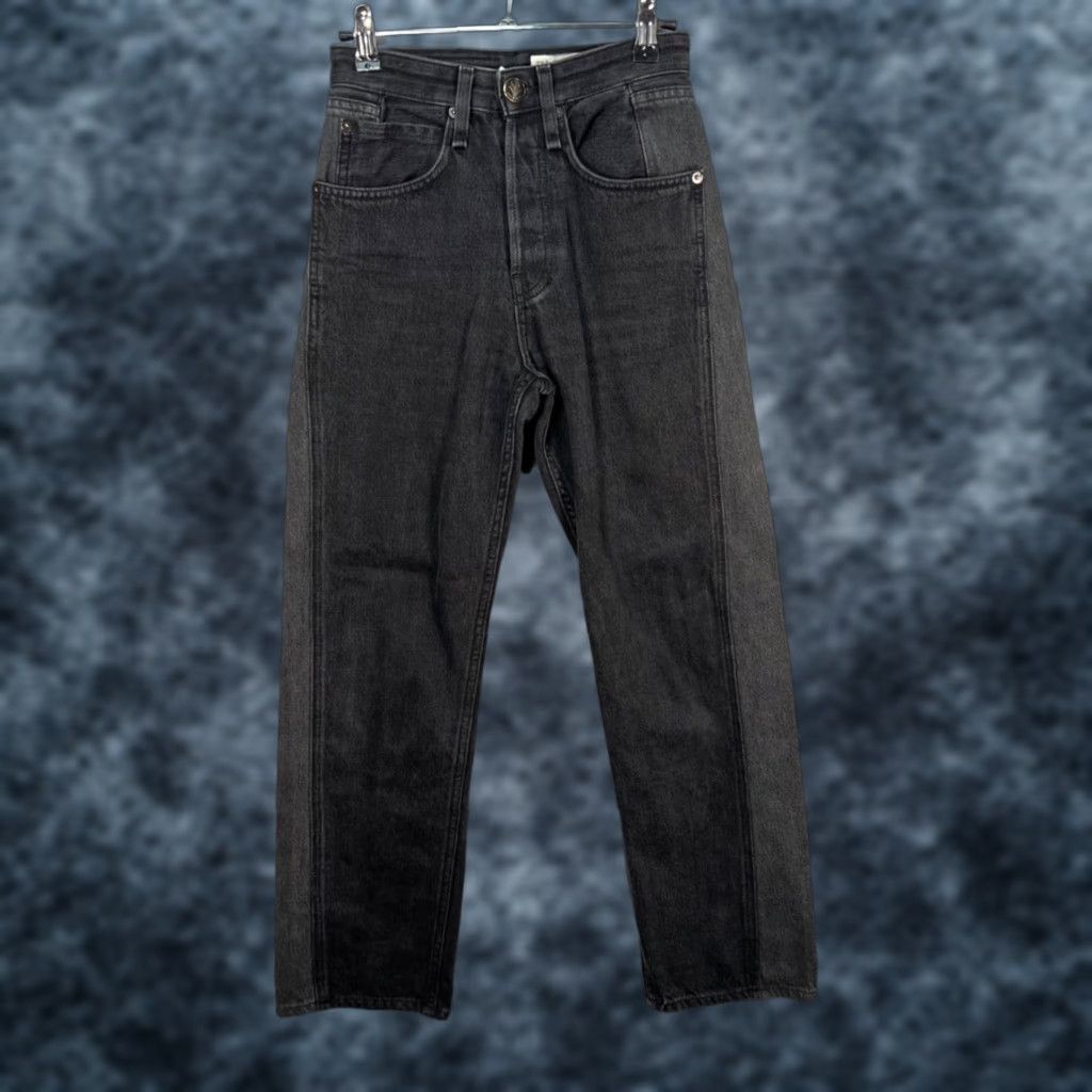 Rag & Bone Rag & Bone Womens Size 23 Maya High-Rise Straight Jeans Two Tone Black Denim Size 40" / US 18 - 1 Thumbnail