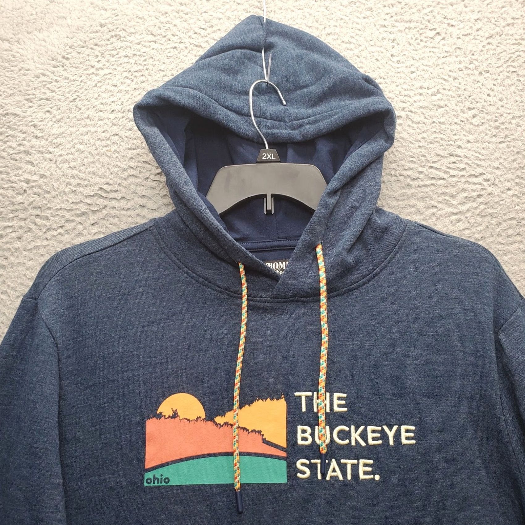 Vintage Home Free Hoodie Mens Size M Navy Buckeye State Raglan Sleeve Drawstring Shirt Size US M / EU 48-50 / 2 - 3 Thumbnail