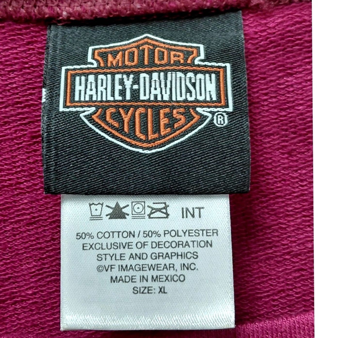 Harley Davidson HARLEY-DAVIDSON Graphic Long Sleeve Tee Pink XL Women's Raglan Scoop Neck Knit Cotton Polyester Top Blouse Casual Graphic Print Size XL / US 12-14 / IT 48-50 - 6 Thumbnail