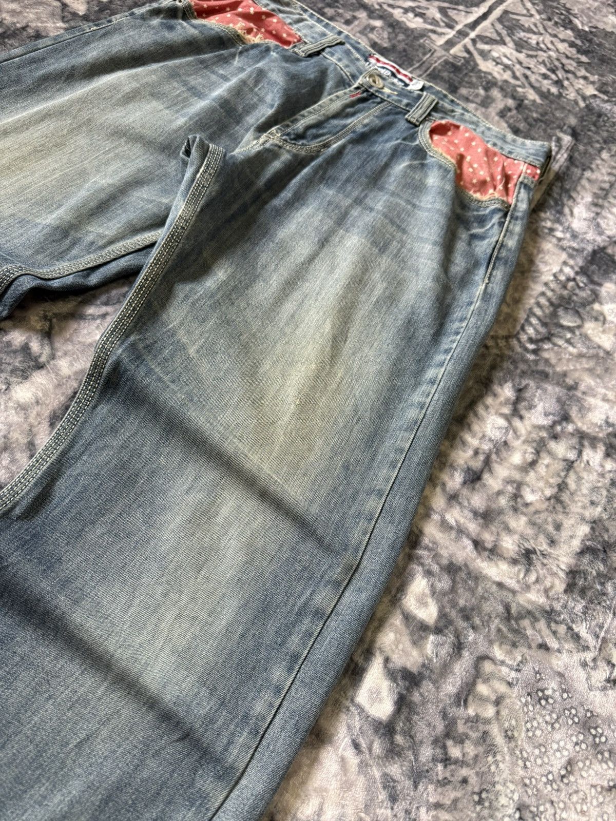 G-Unit × Vintage Y2k Real Bvoice Embroidered Pocket Baggy Loose Jeans Size US 32 / EU 48 - 15 Thumbnail