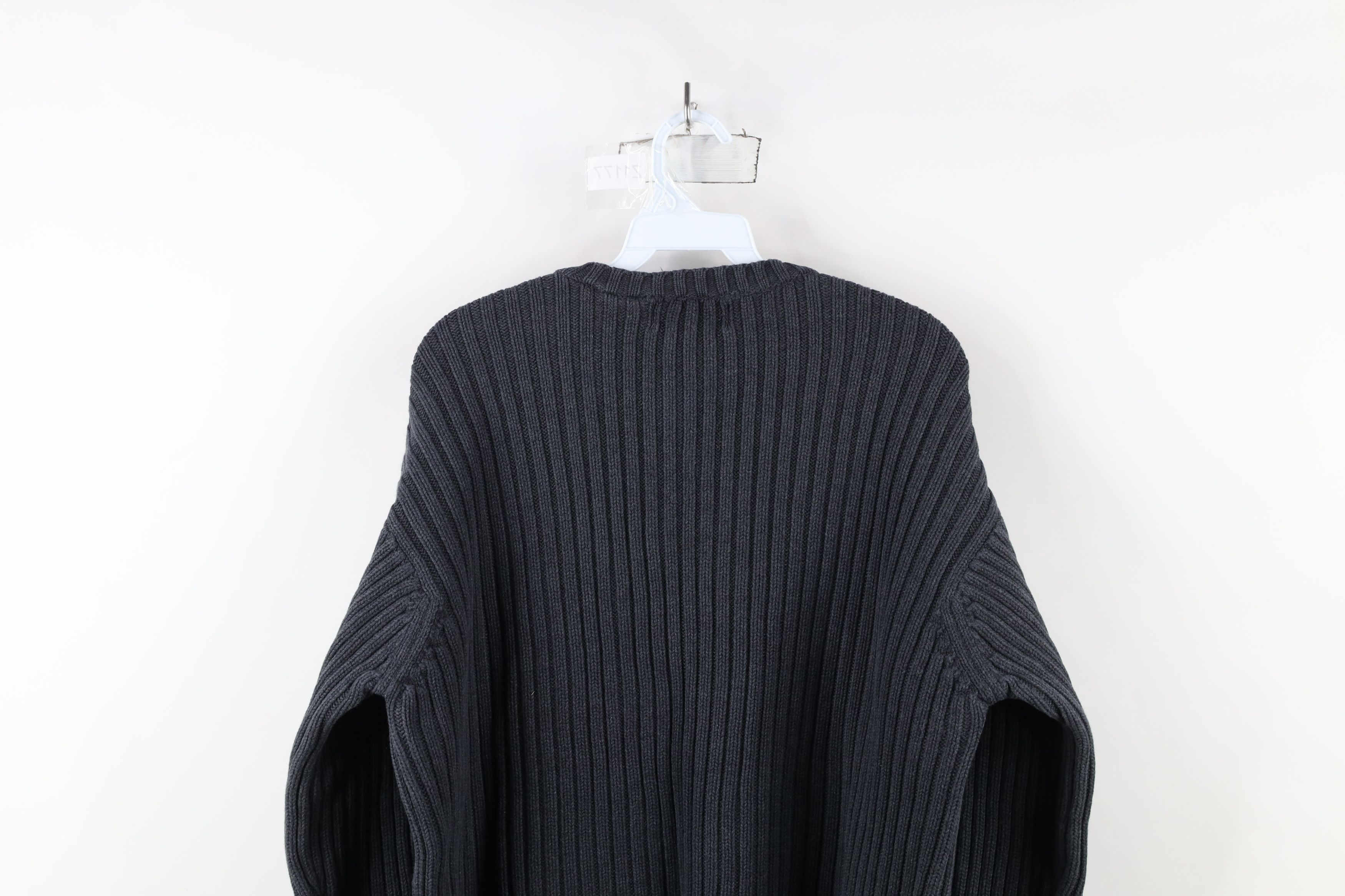 Eddie Bauer × Vintage Vintage 90s Eddie Bauer Heavyweight Ribbed Knit Sweater Blue Size XL / US 12-14 / IT 48-50 - 8 Thumbnail