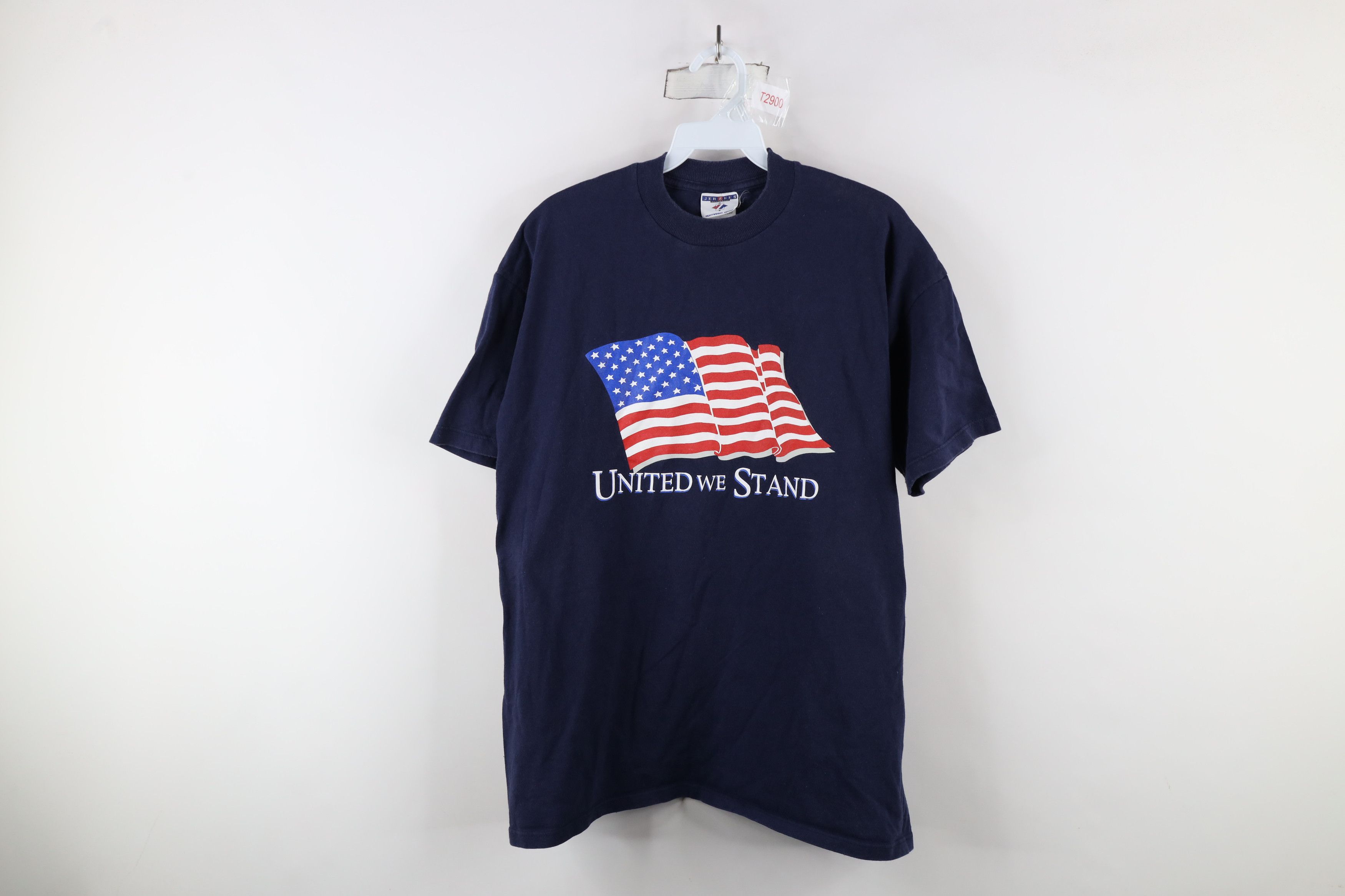 Vintage Vintage 90s Streetwear USA Flag United We Stand T-Shirt Blue Size US L / EU 52-54 / 3 - 1 Thumbnail