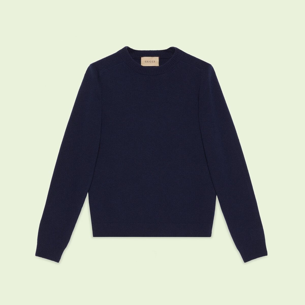Gucci o1s1wg111025 Wool Sweater With Gucci Patch in Blue Size US XL / EU 56 / 4 - 1 Thumbnail