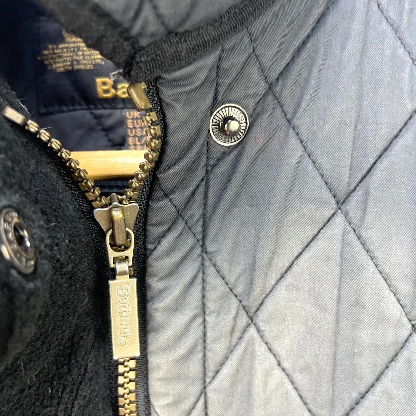 Barbour VINTAGE Barbour Quilted Jacket Womens 4 Gray USA 90s Size S / US 4 / IT 40 - 4 Thumbnail